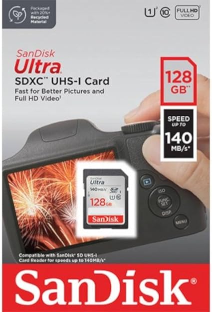 SanDisk 128GB Ultra SDXC UHS-I U1 Class 10 Memory Card