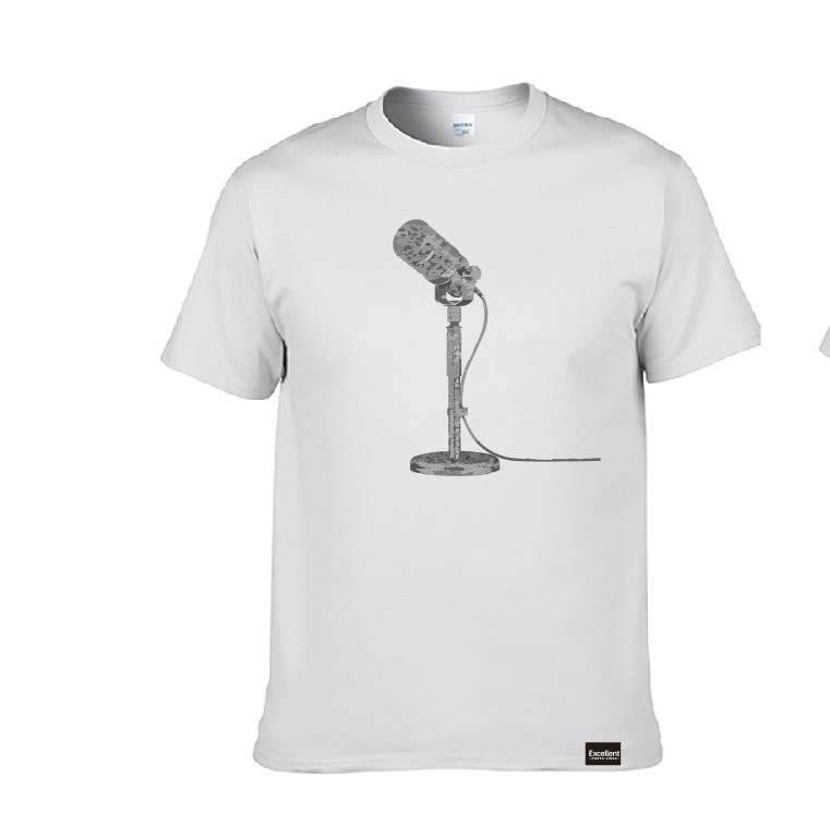 T-shirt en coton à manches courtes EP avec micro podcast - White - Taille m