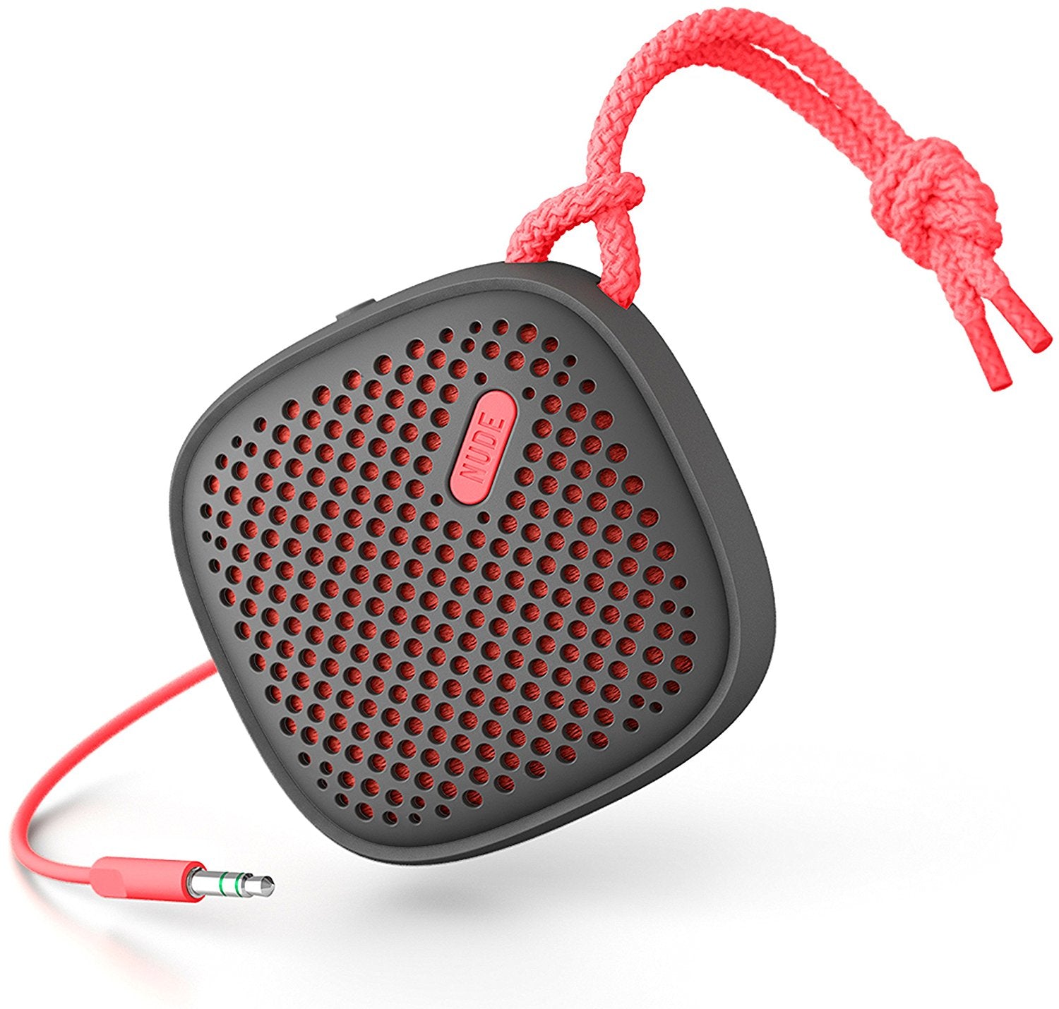 NudeAudio Move S Portable 3.5mm Universal Wired Speaker - Charcoal/Coral