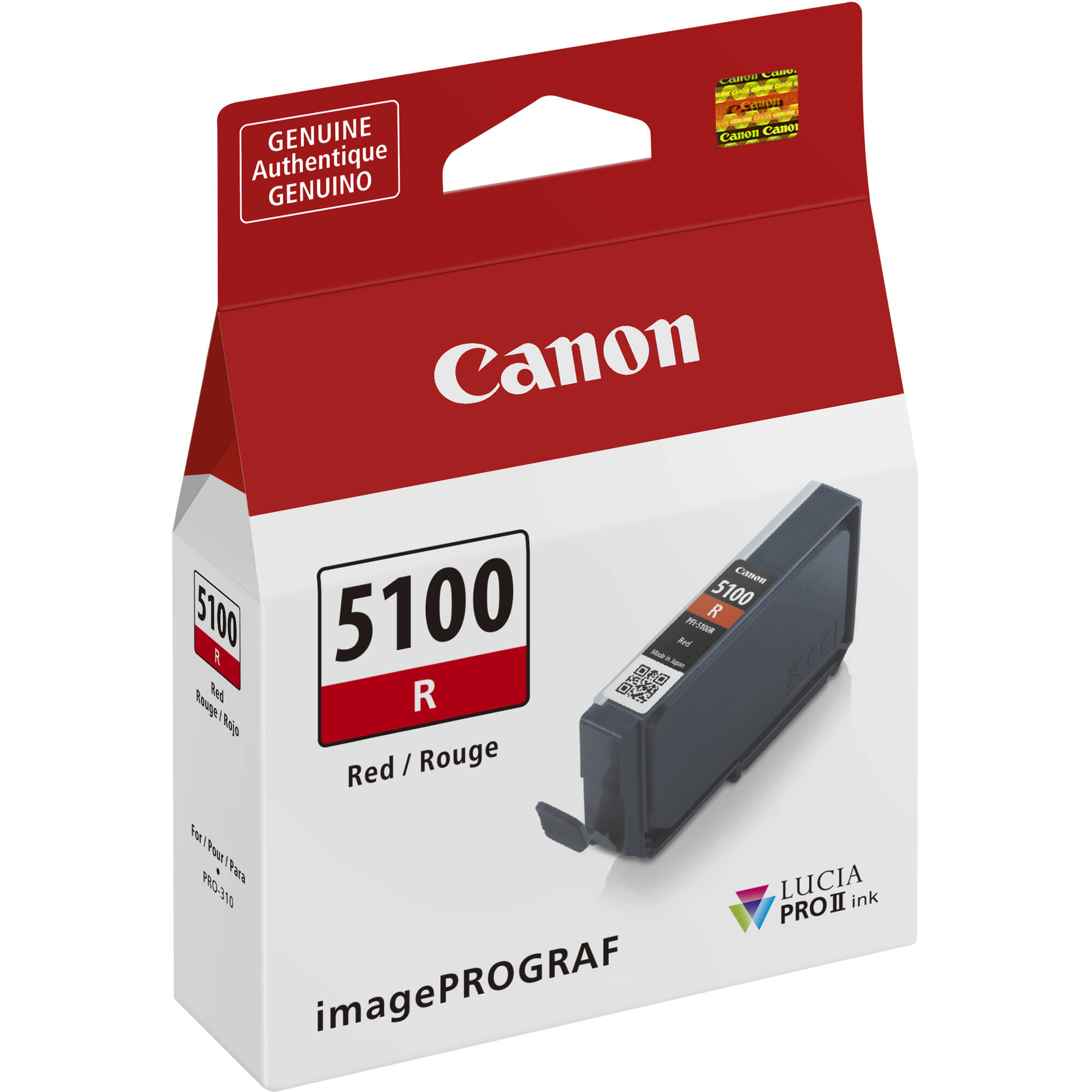 Canon PFI-5100 LUCIA PRO II REDER RÉQUIRE À À L'ENK ROUGE (14,4 ml)