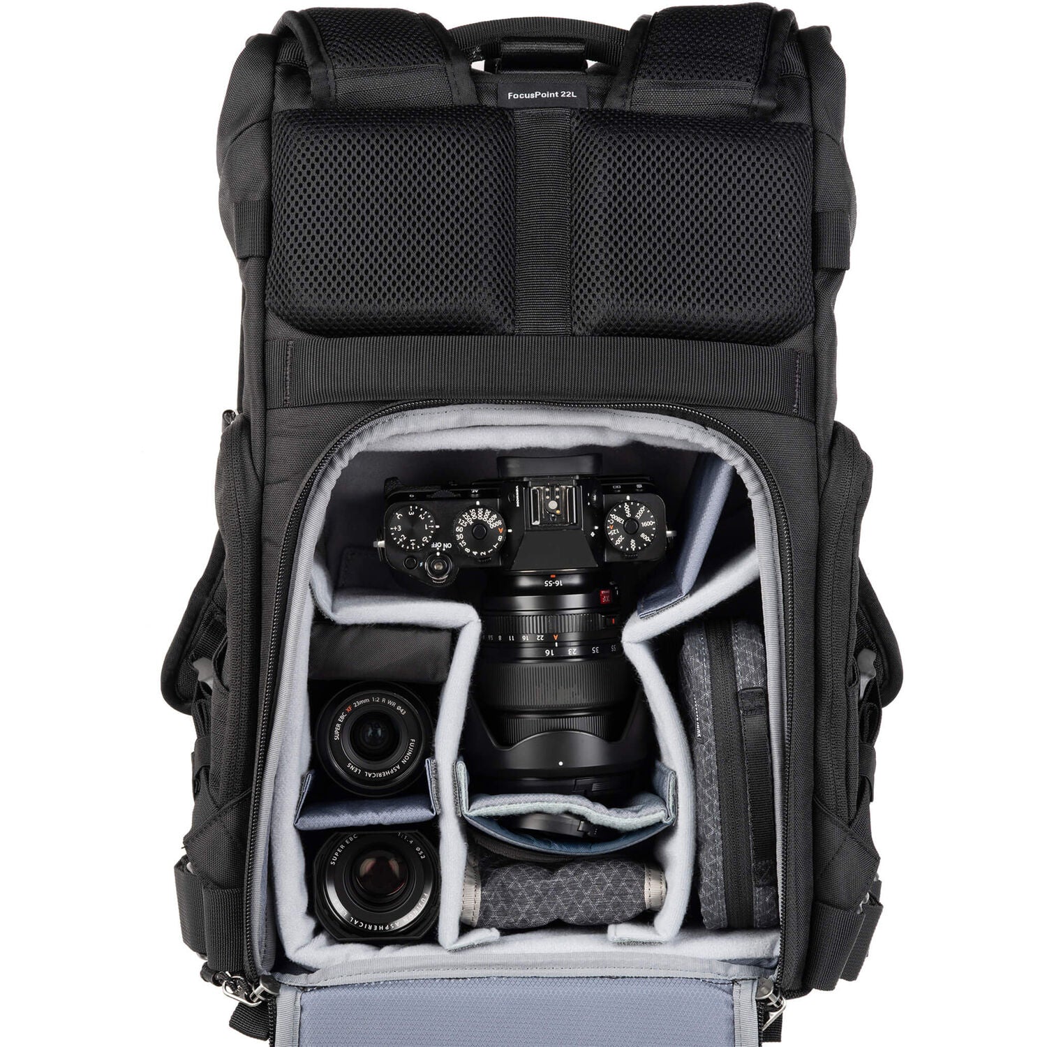 Think Tank Photo FocusPoint Rolltop Camera Backpack (Asphalt Black, 22 L)