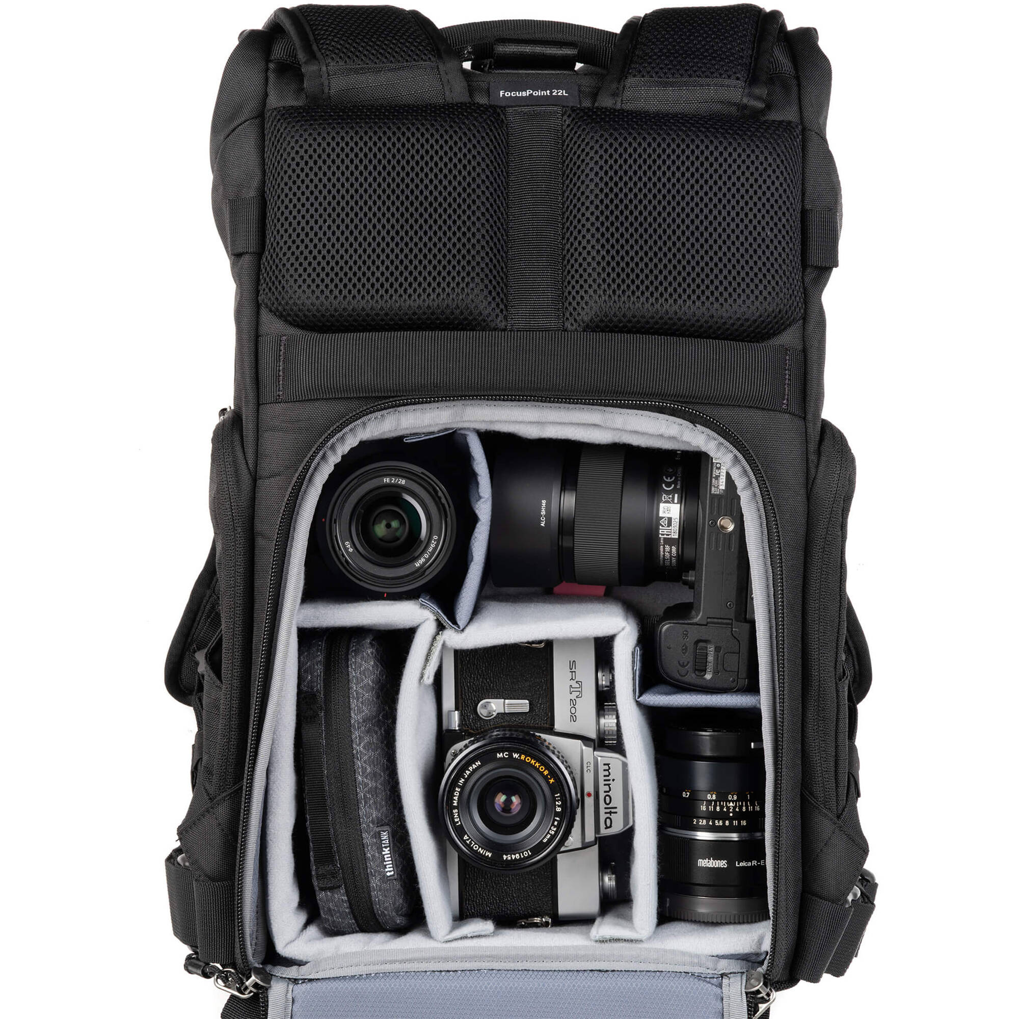 Think Tank Photo FocusPoint Rolltop Camera Backpack (Asphalt Black, 22 L)