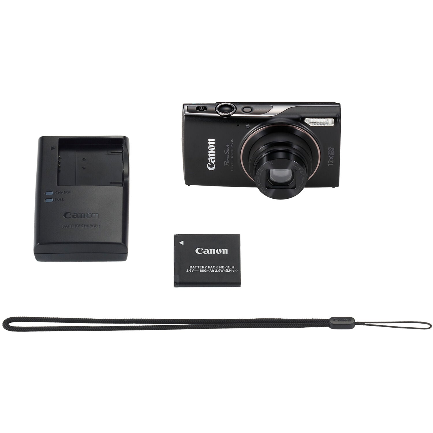 Canon PowerShot ELPH 360 HS A Digital Camera (Black)