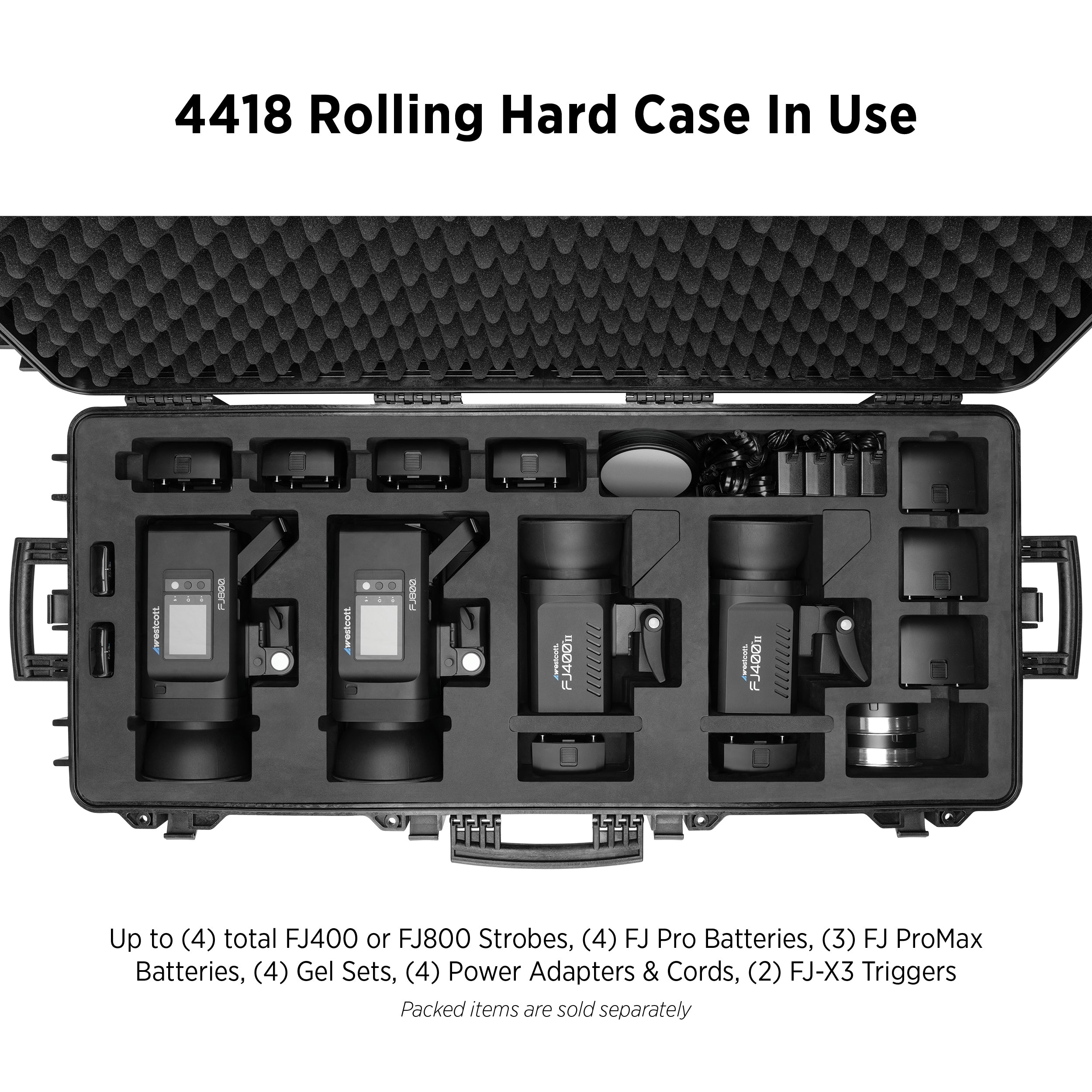 Westcott 44x18 Rolling Hard Case for FJ400 & FJ800 (4-Strobe)