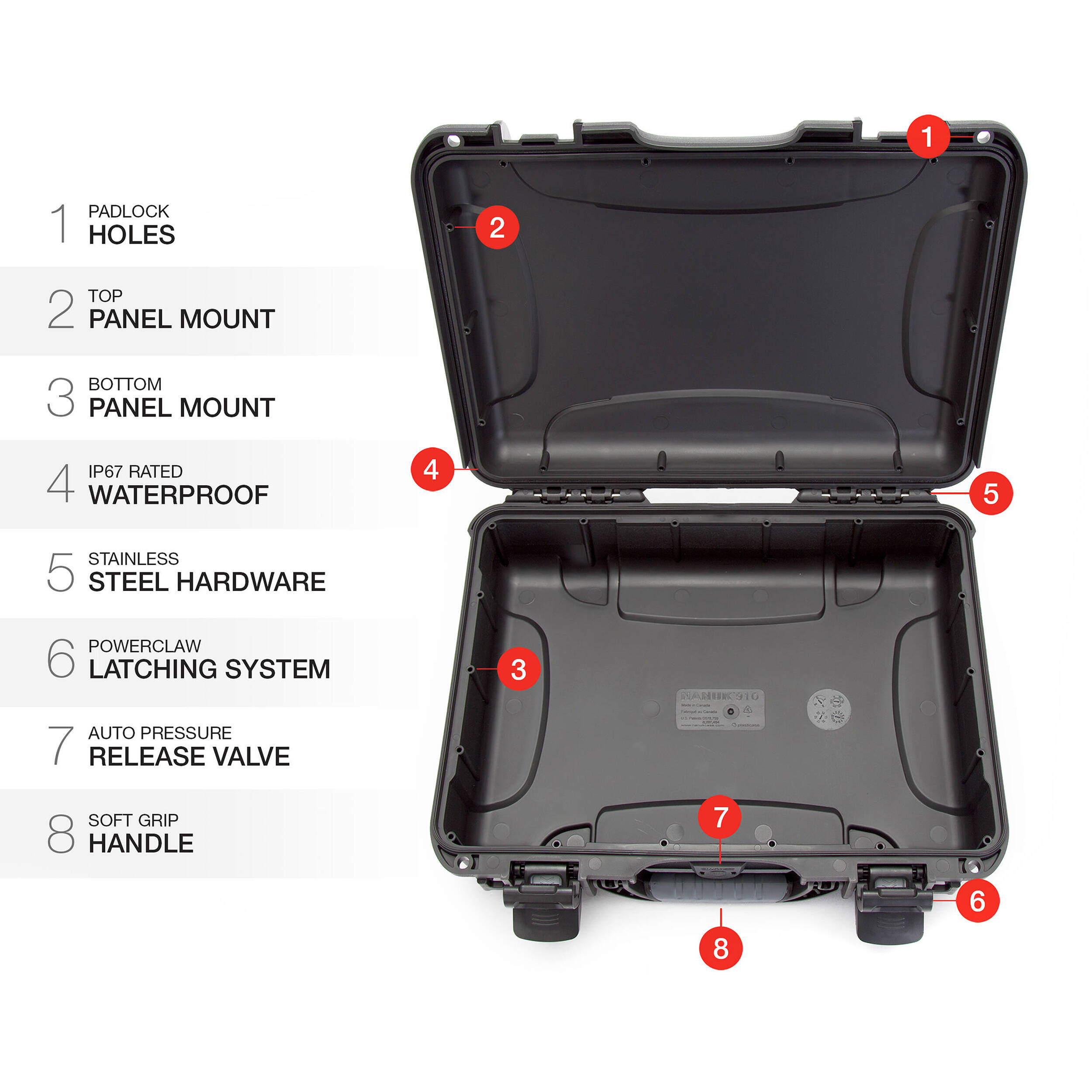 Nanuk R 904 Éco-étui dur écologique (noir, 3,1L, insert en mousse)