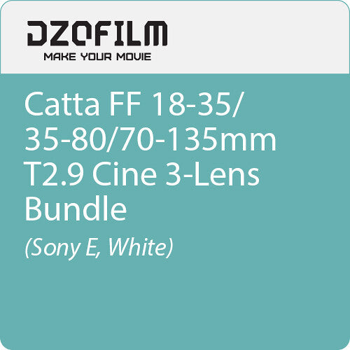 DZOFilm Catta FF 18-35/35-80/70-135mm T2.9 Cine 3-Lens Bundle (Sony E, White)