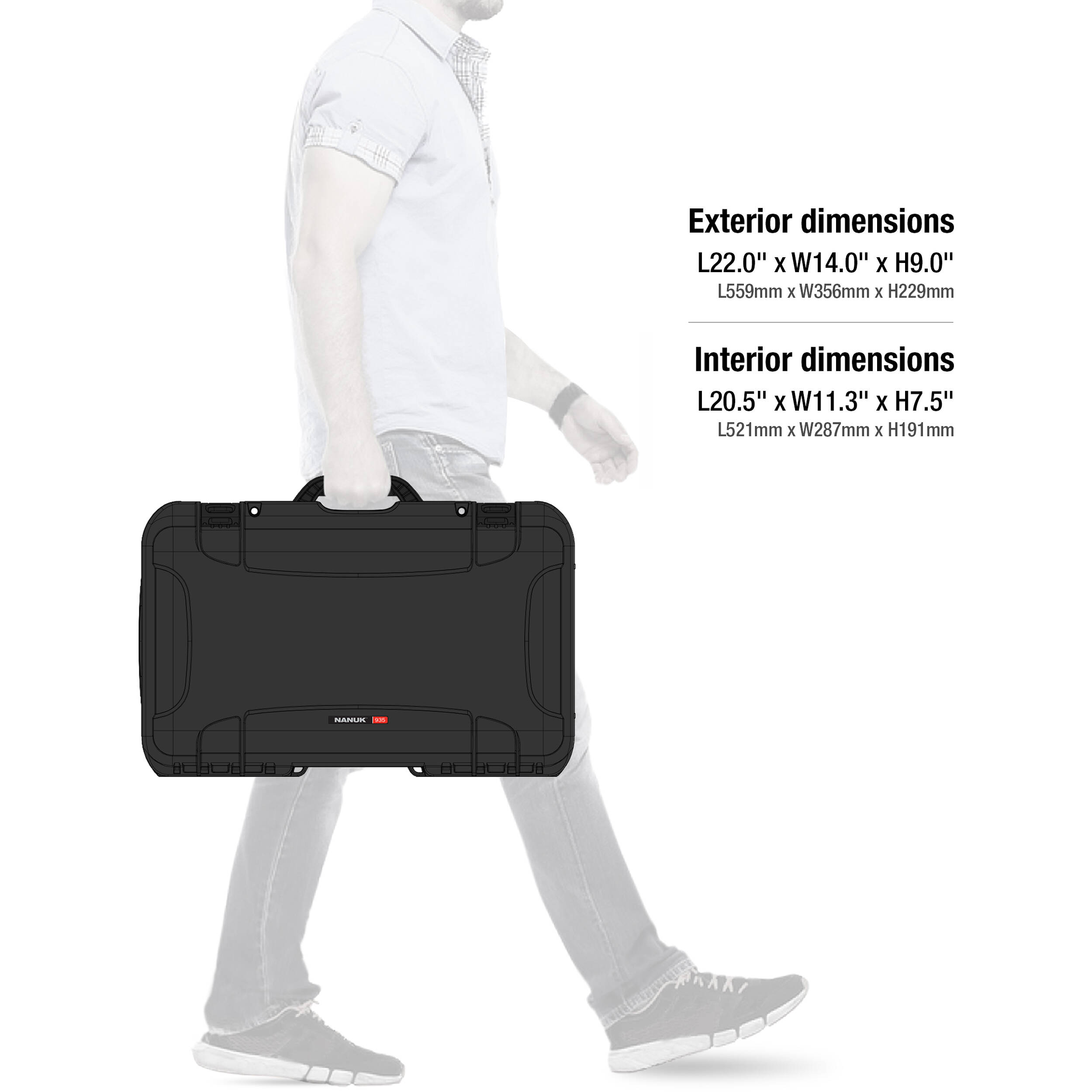 Valise rigide Nanuk 935 avec roues robustes (28,5 L)