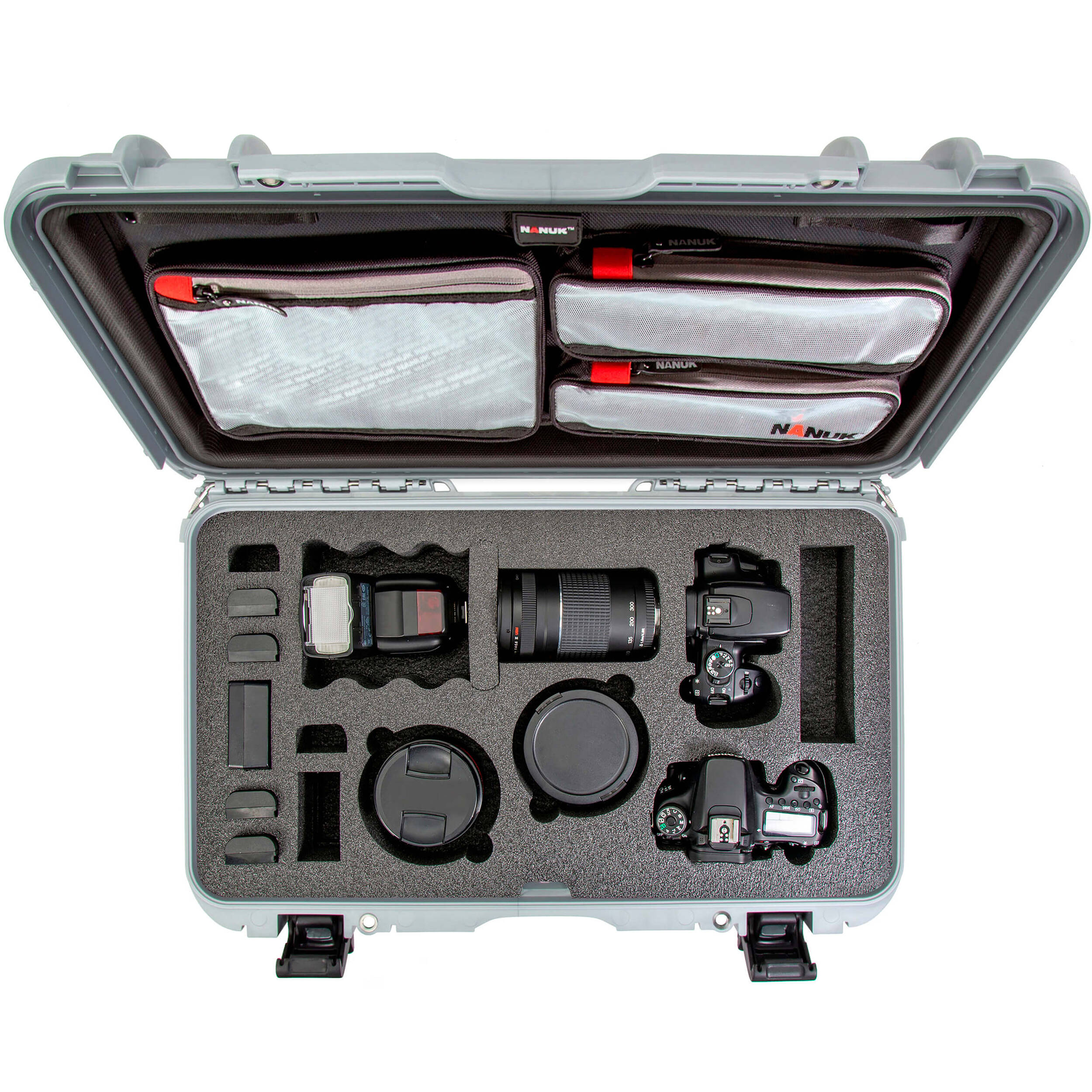 Nanuk 935 DSLR Camera Case with Lid Organizer (Silver)