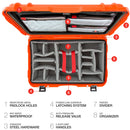 Nanuk 938 Wheed Water avec organisateur de couvercle et diviseur rembourré (orange)