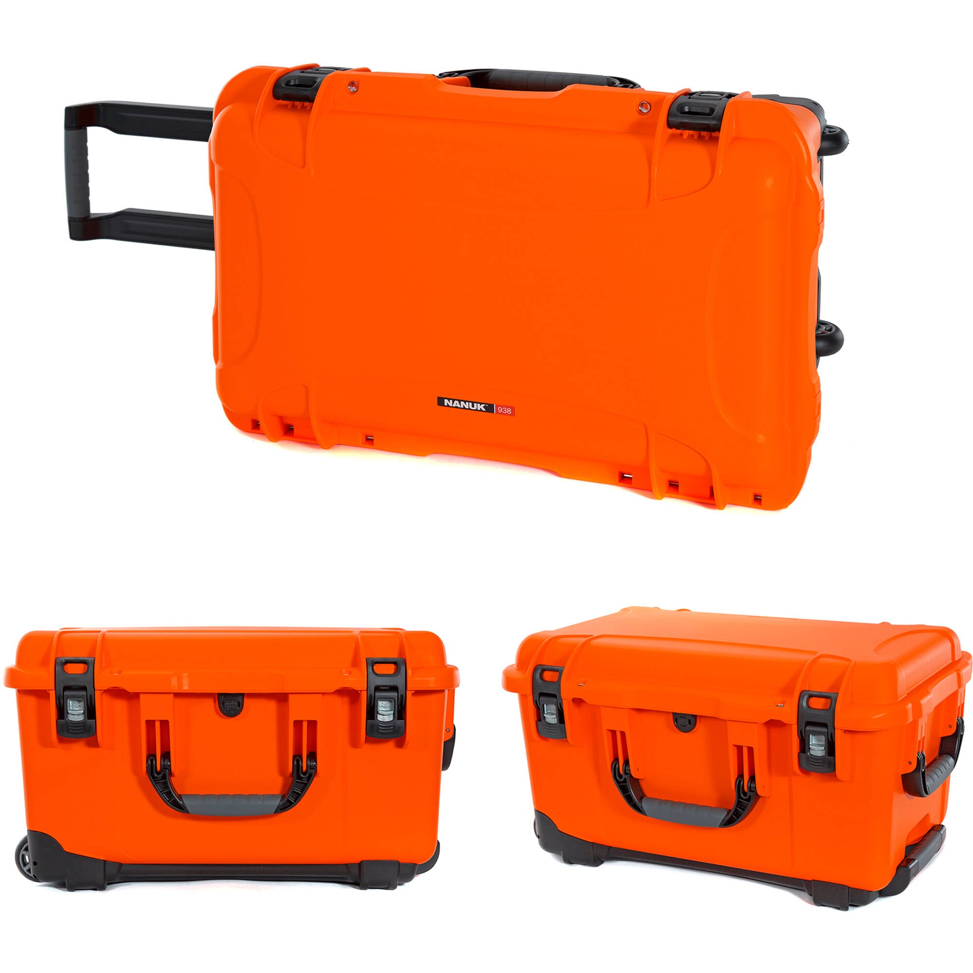 Nanuk 938 Wheeled Case with Lid Organizer & Padded Divider (Orange)