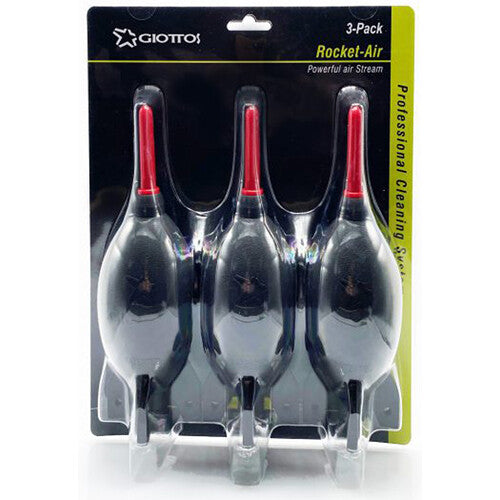 Giottos Rocket Air Blaster Large Dust-Removal Tool 3-Pack (Black)