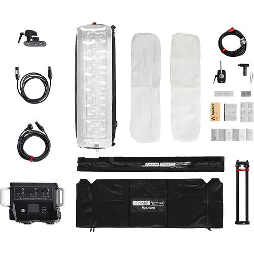 Aputure INFINIMAT LED avec boîte à lumière transparente et boîtier de commande 400 W (1 x 4', montage en V)