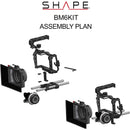 SHAPE Cage avec kit de poignée supérieure, boîte mate et suivre la focalisation pour le cinéma blackmagic caméra 6K, 6K Pro et 6K G2