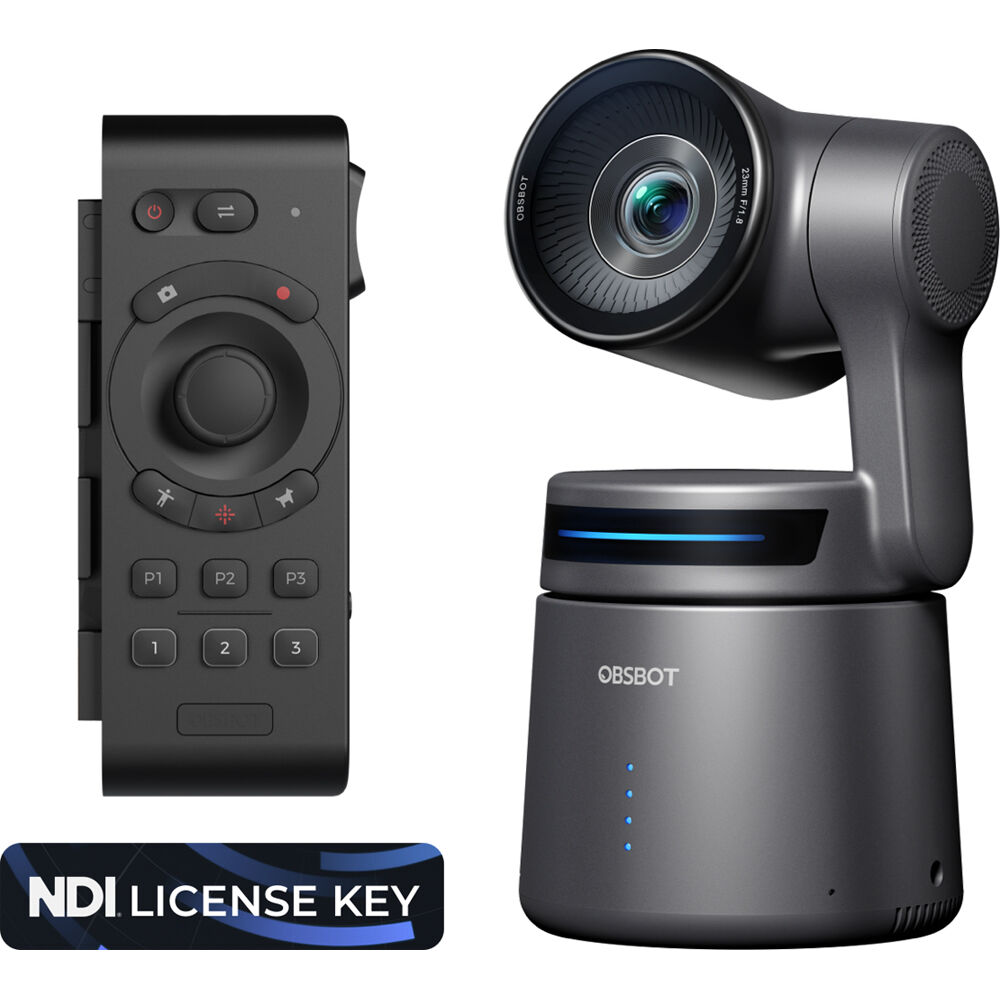 OBSBOT Tail Air AI-Powered PTZ Streaming Camera with Smart Remote Controller & NDI License Key Combo