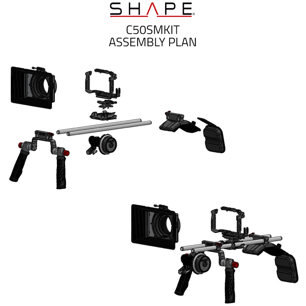 SHAPE Shoulder Mount Matte Box Follow Focus for Canon C50