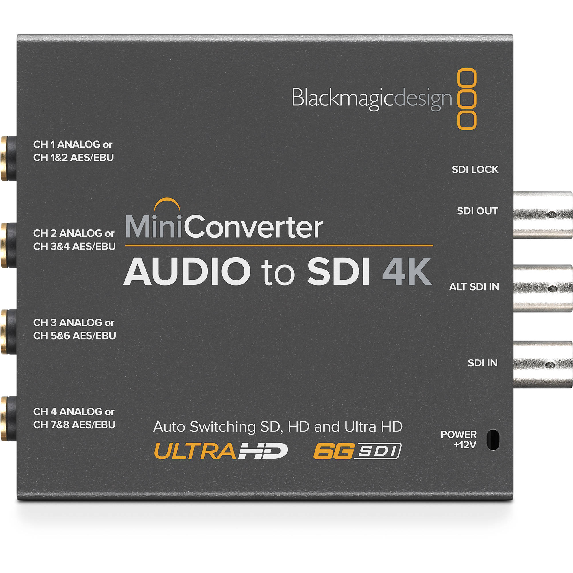 Blackmagic Design Mini Converter - Audio to SDI 4K with 12V Power Supply