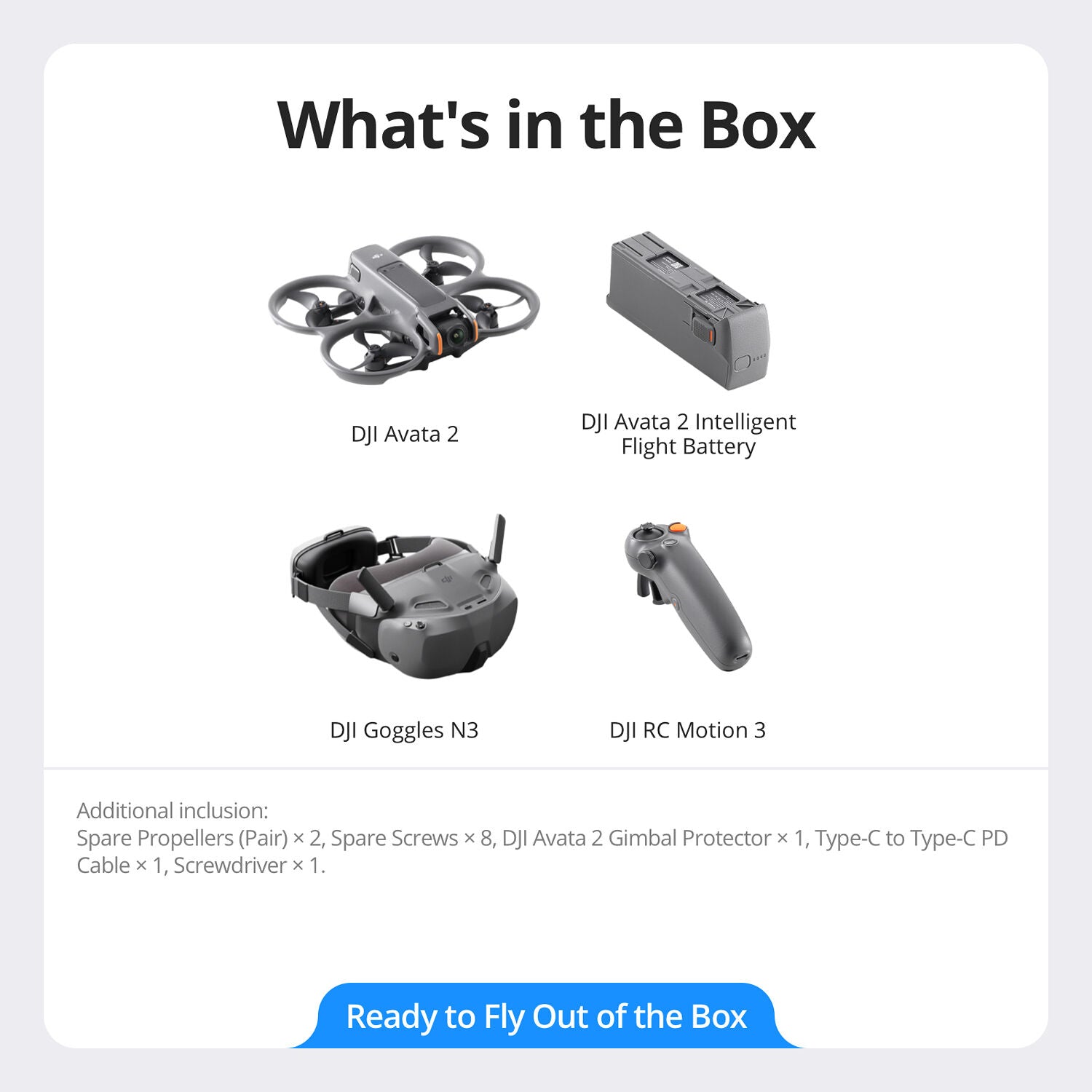 DJI Avata 2 FPV Drone with Goggles N3 & 1-Battery Fly Smart Combo