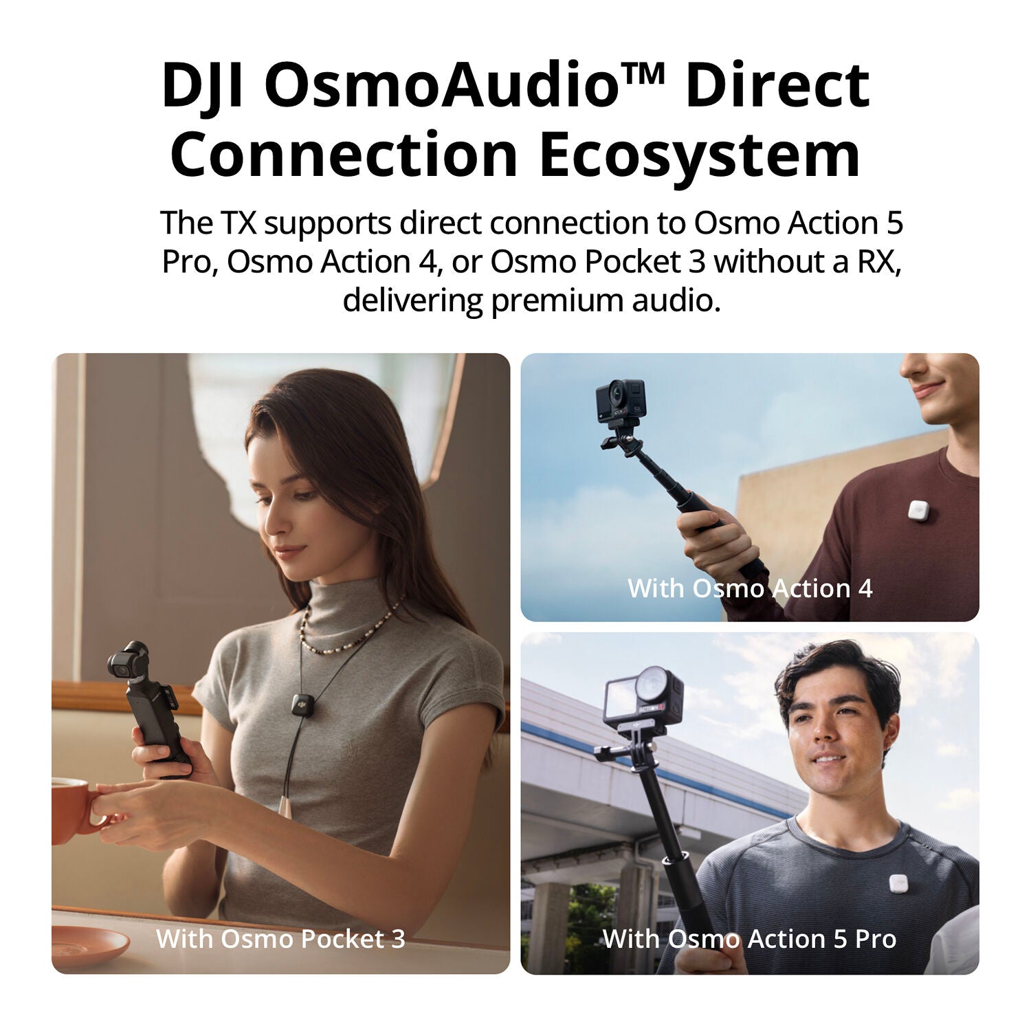 DJI Mic Mini Clip-On Transmitter (Arctic White) | ExcellentPhoto.ca