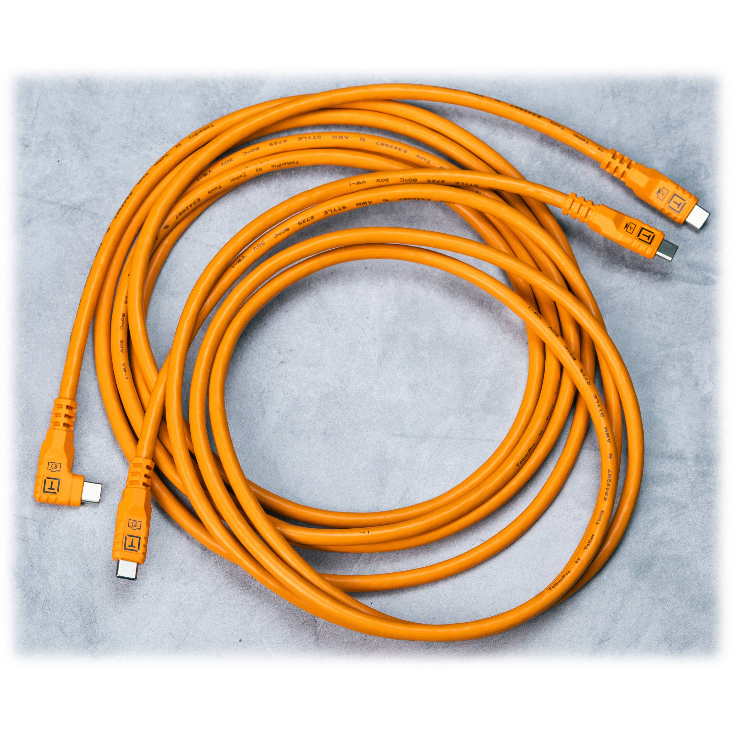 Tether Tools TetherPro Optima Câble USB-C (10', orange haute visibilité)