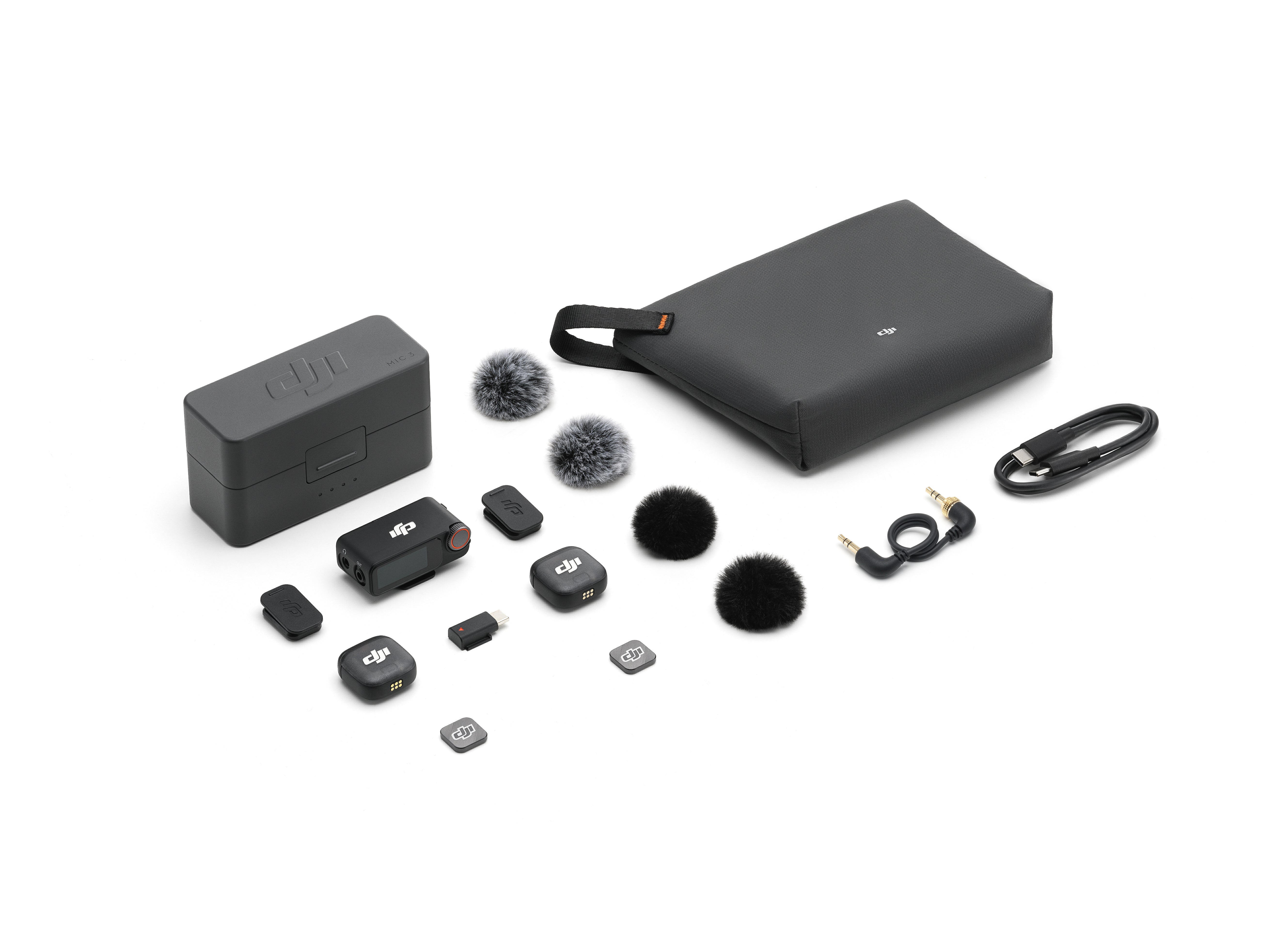 DJI Mic 3 Système de microphone/enregistreur sans fil compact pour 2 personnes pour caméra & Smartphone