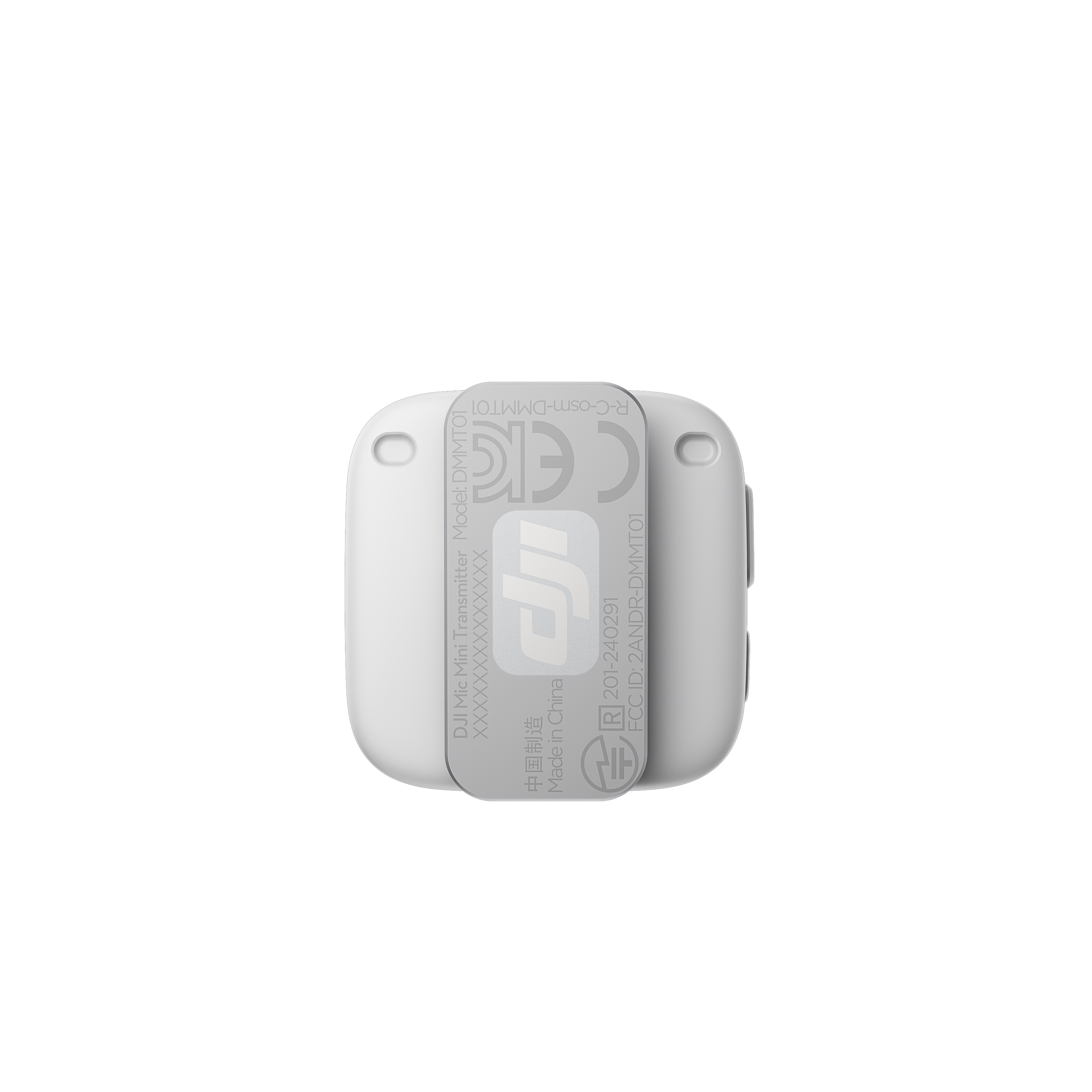 Émetteur DJI Mic Mini Clip-On avec microphone intégré (2,4 GHz, blanc arctique)