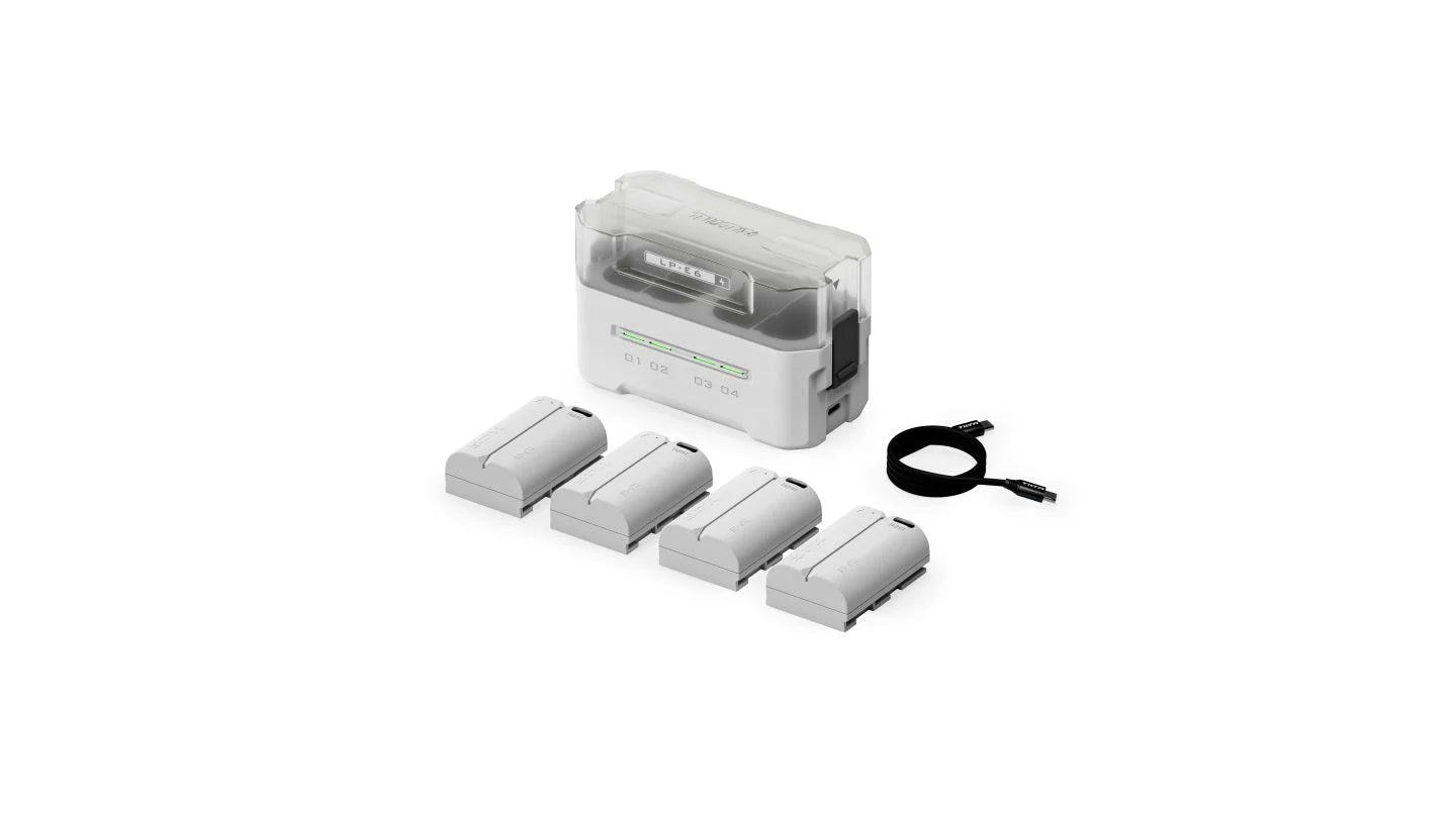Tilta LP-E6P Charging Station Battery Kit (4 Batteries) - Off White