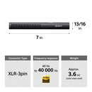SONY ECM-778 Microphone de fusil de chasse supercardioïde compact