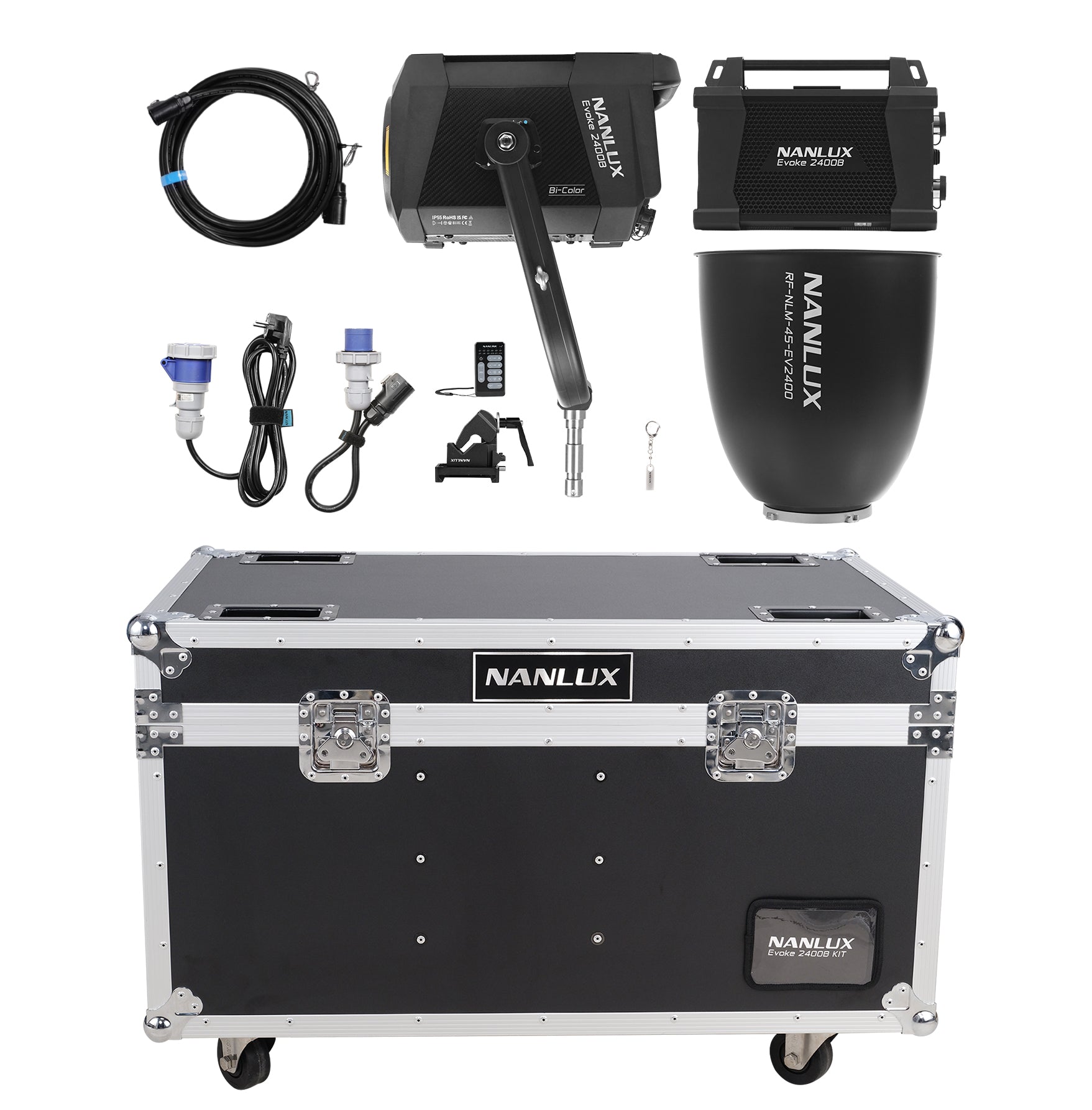 Nanlux Evoke 2400B Bi-color Spot Light with Reflector 45° in Flight case