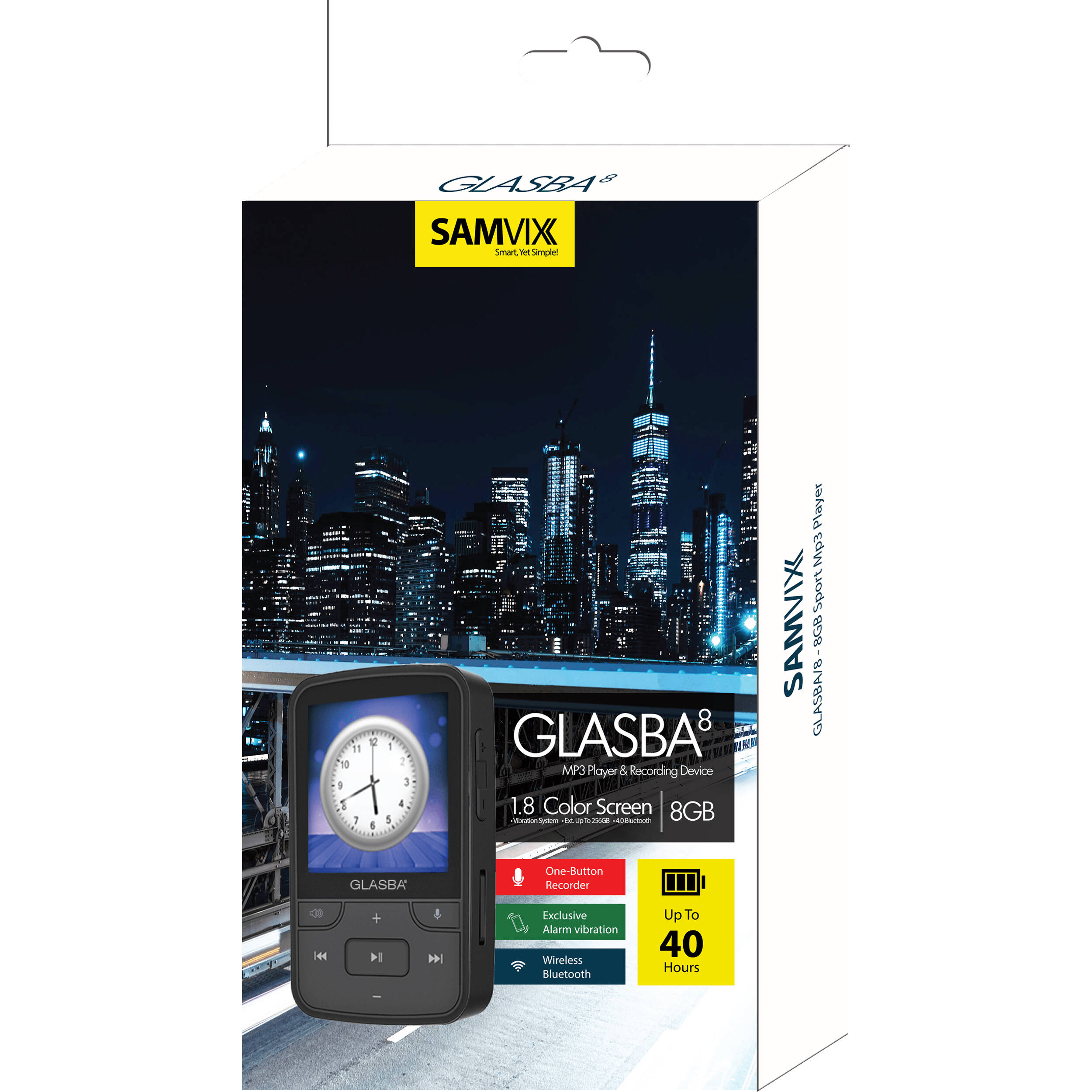 Samvix GLASBA 8GB Sport MP3 Player - Blue