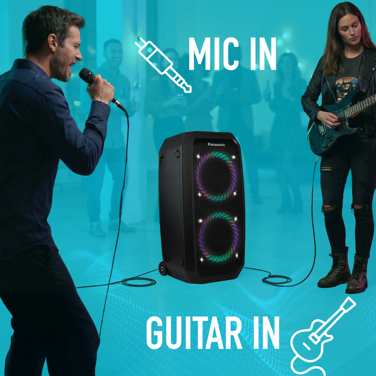 Enceinte portable Panasonic pour fêtes avec Bluetooth