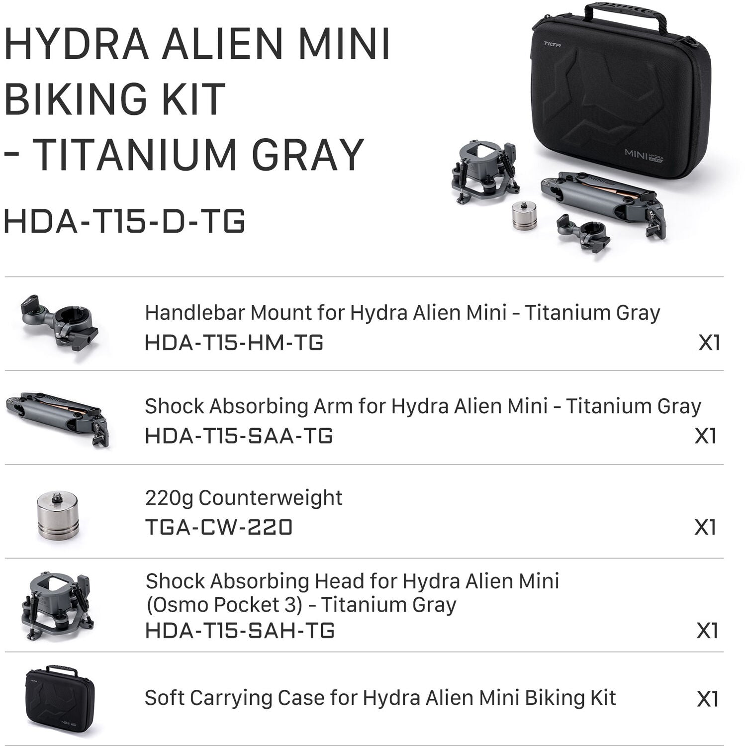 Tilta Hydra Alien Mini Biking Kit (Titanium Grey)