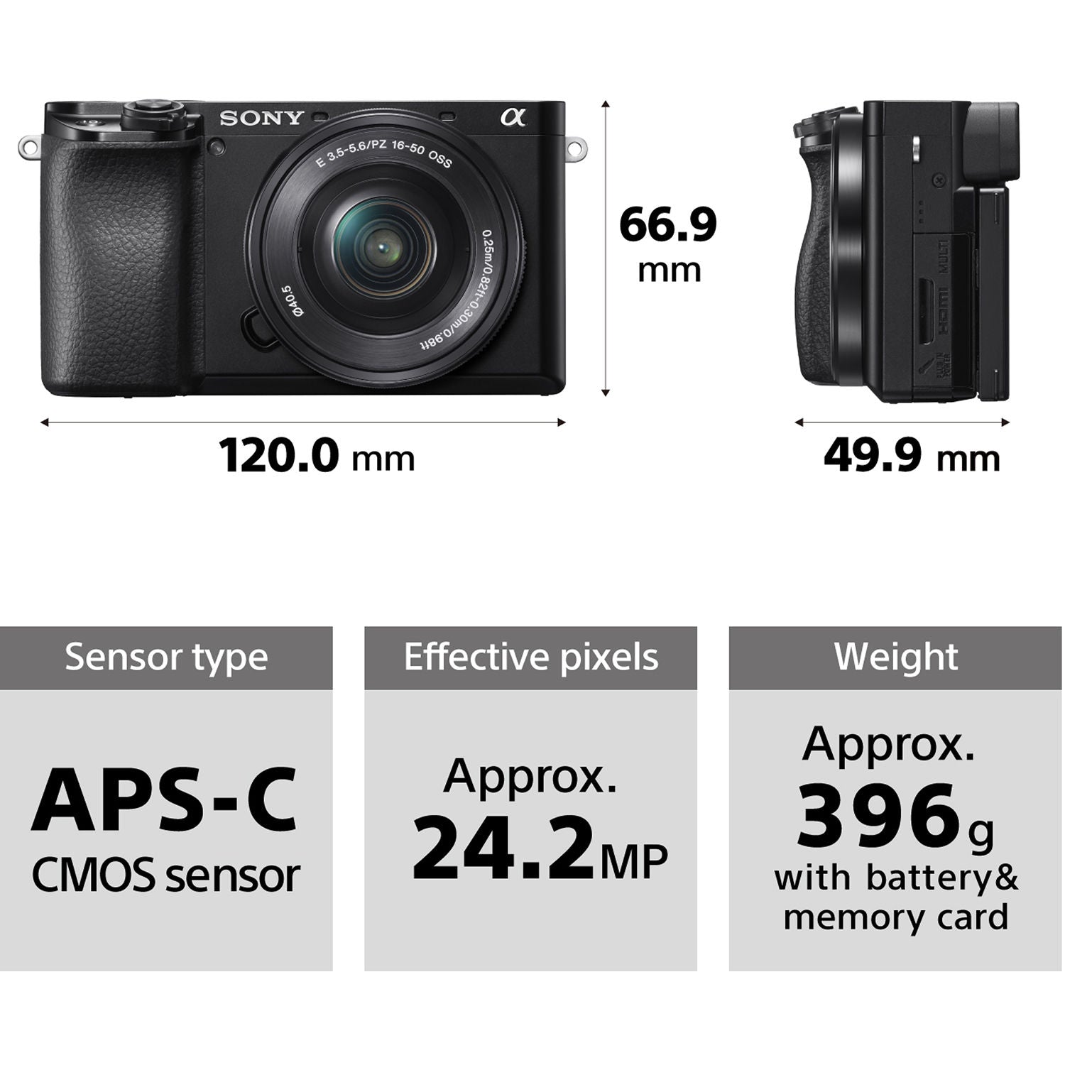 Sony a6100 Mirrorless Camera with 16-50mm and 55-210mm Lenses