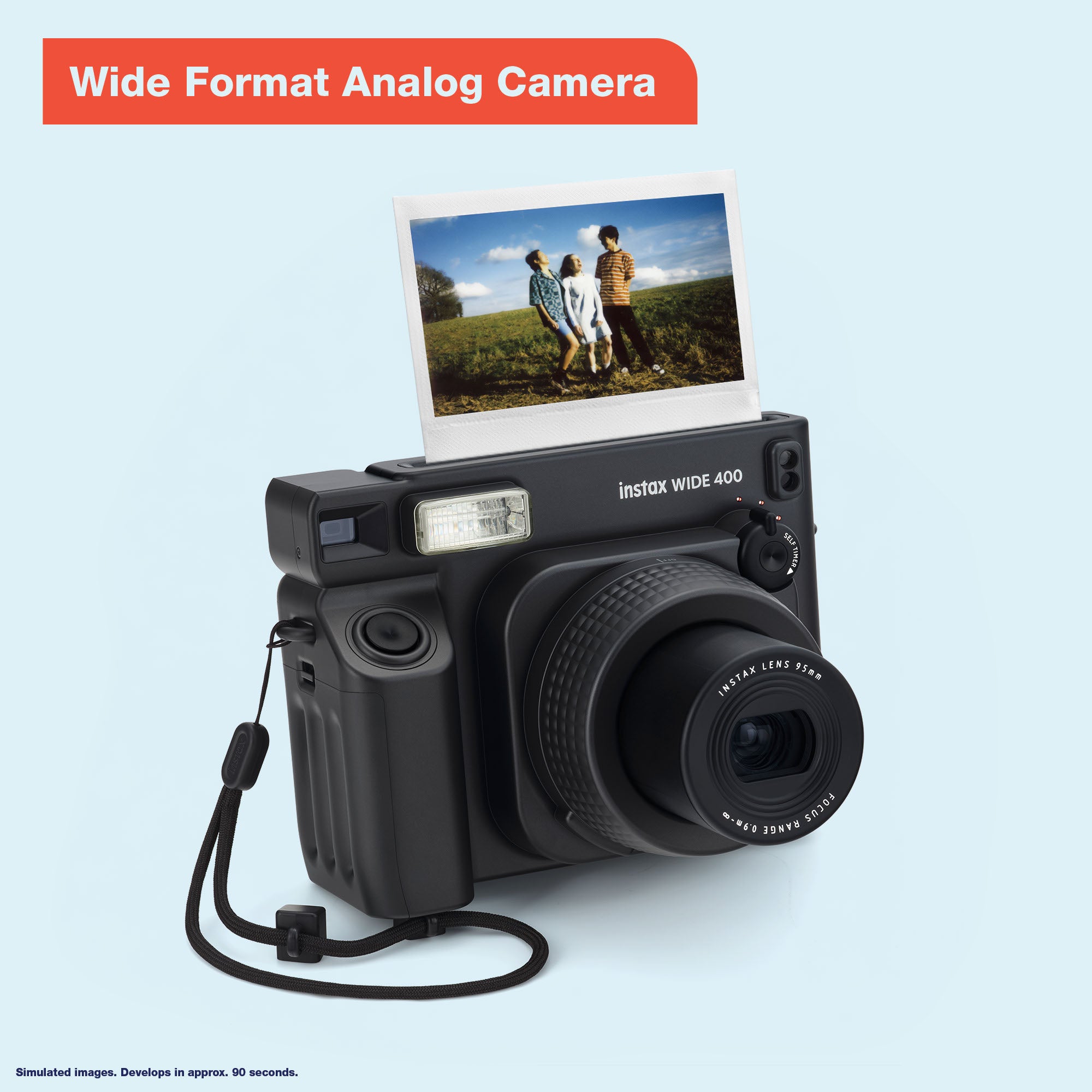 FUJIFILM instax WIDE 400 instant camera - Jet Black