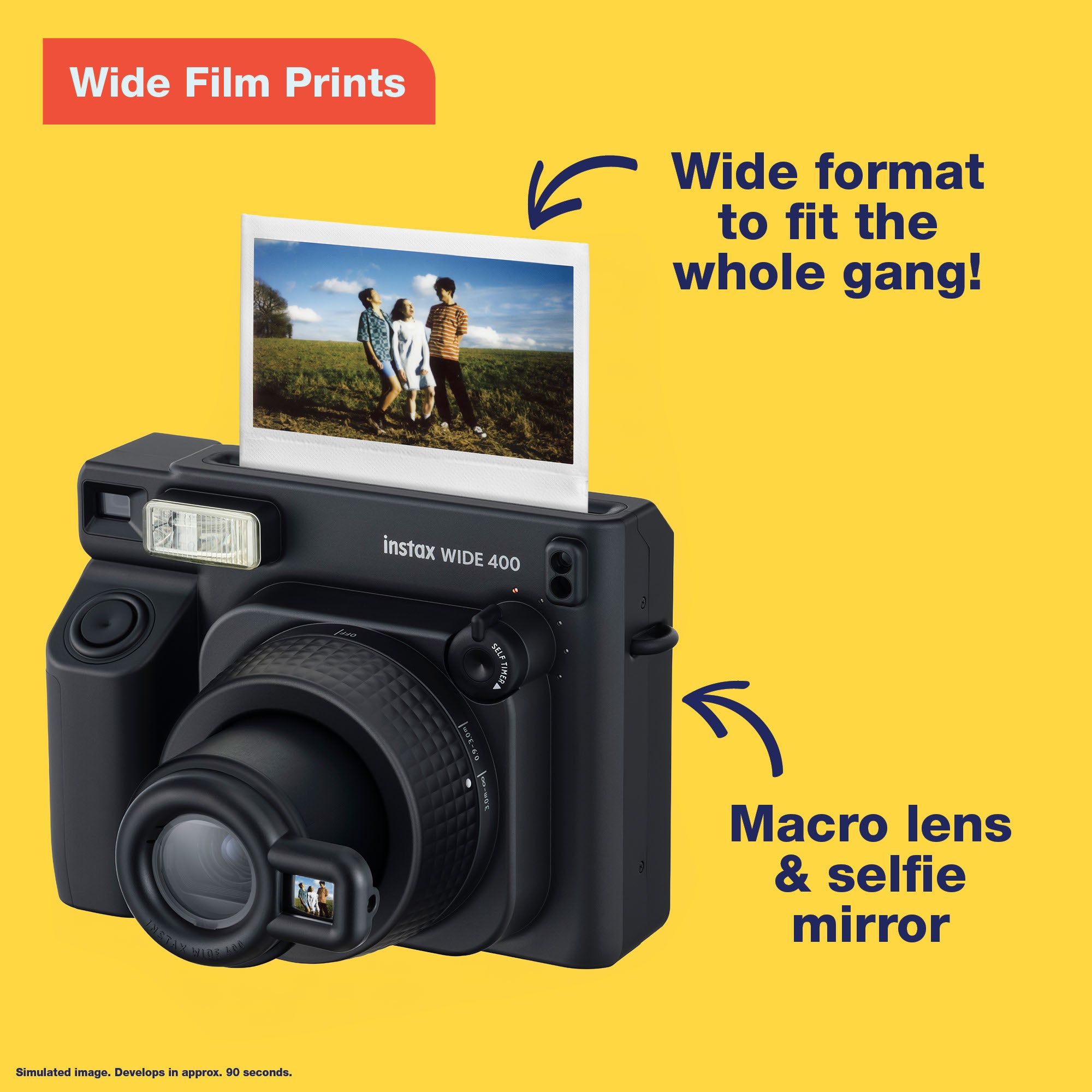 FUJIFILM instax WIDE 400 instant camera - Jet Black