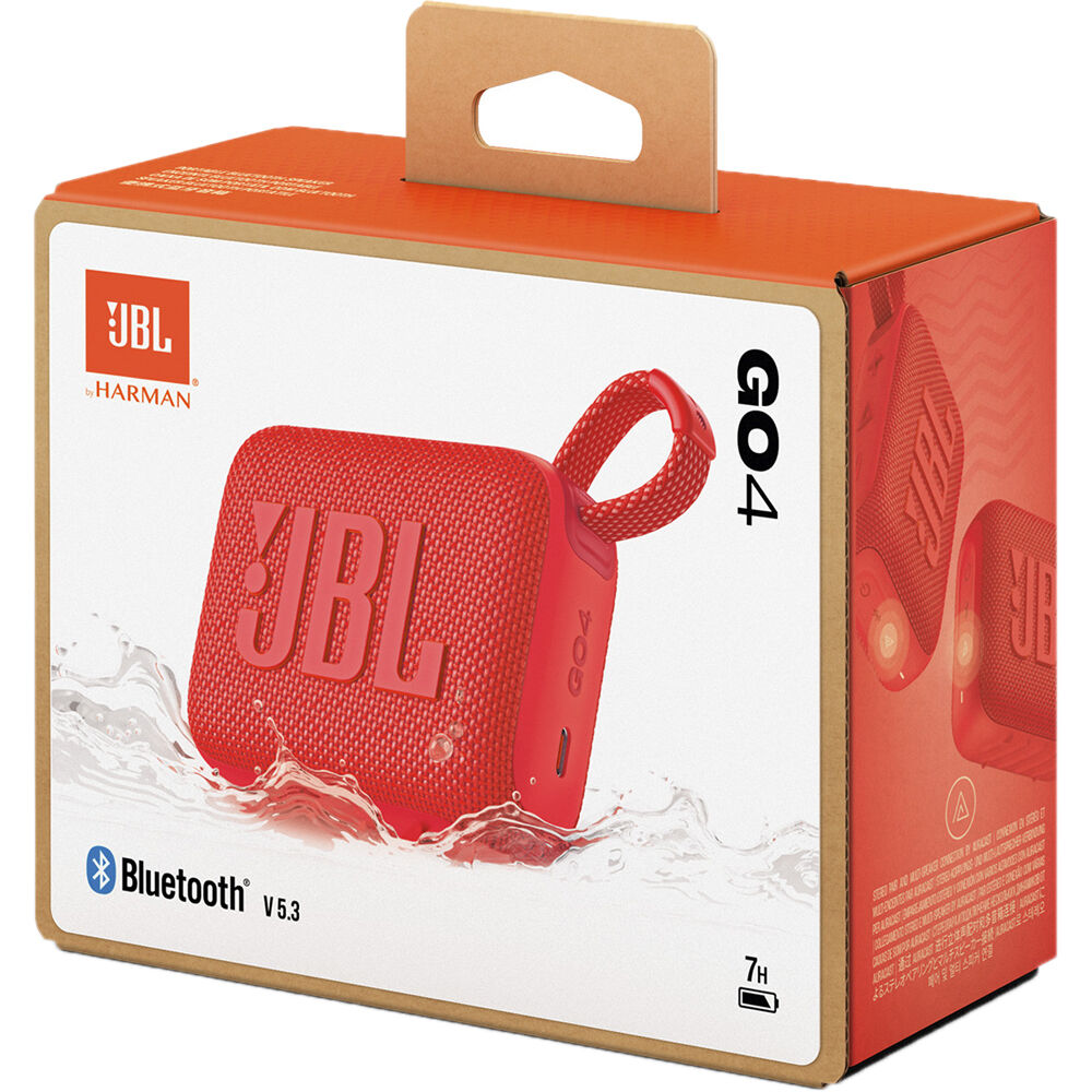 JBL Go 4 Portable Bluetooth Speaker (Red)