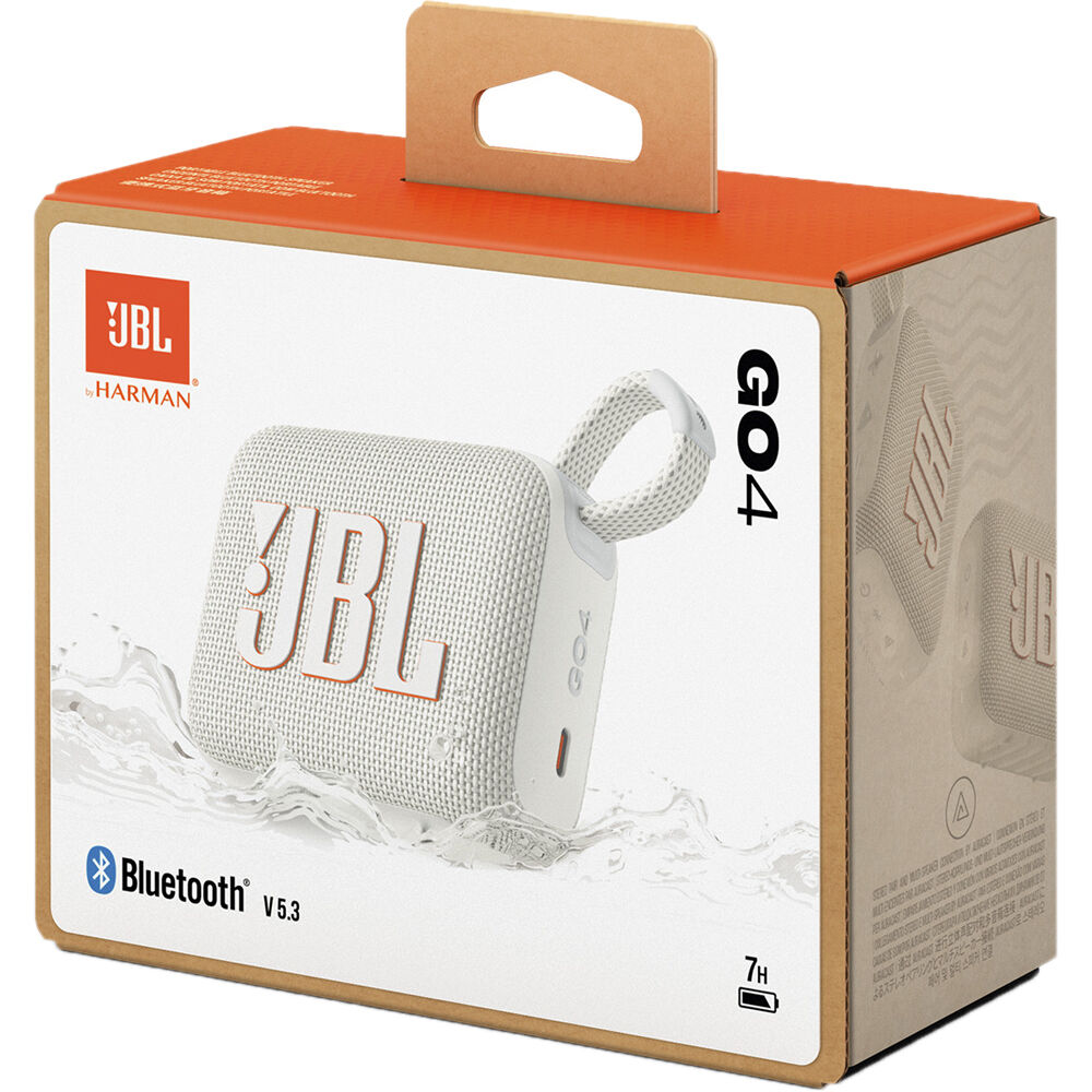 JBL Go 4 Portable Bluetooth Speaker (White)