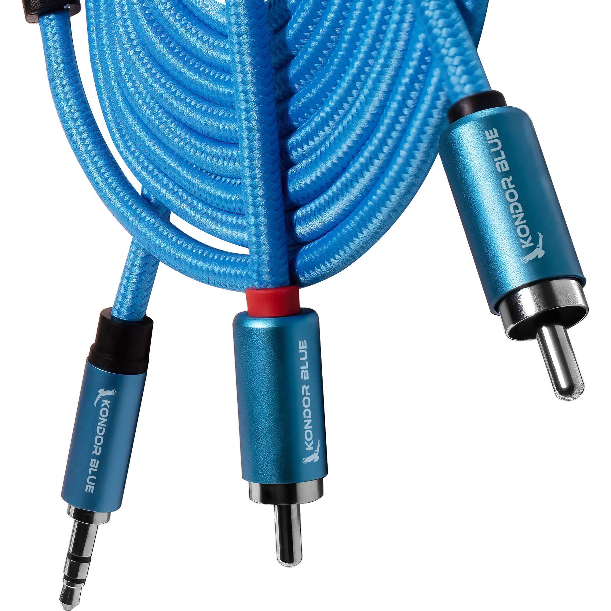 Kondor Blue Câble audio double RCA mâle vers mini TRS stéréo 3,5 mm 1,8 m