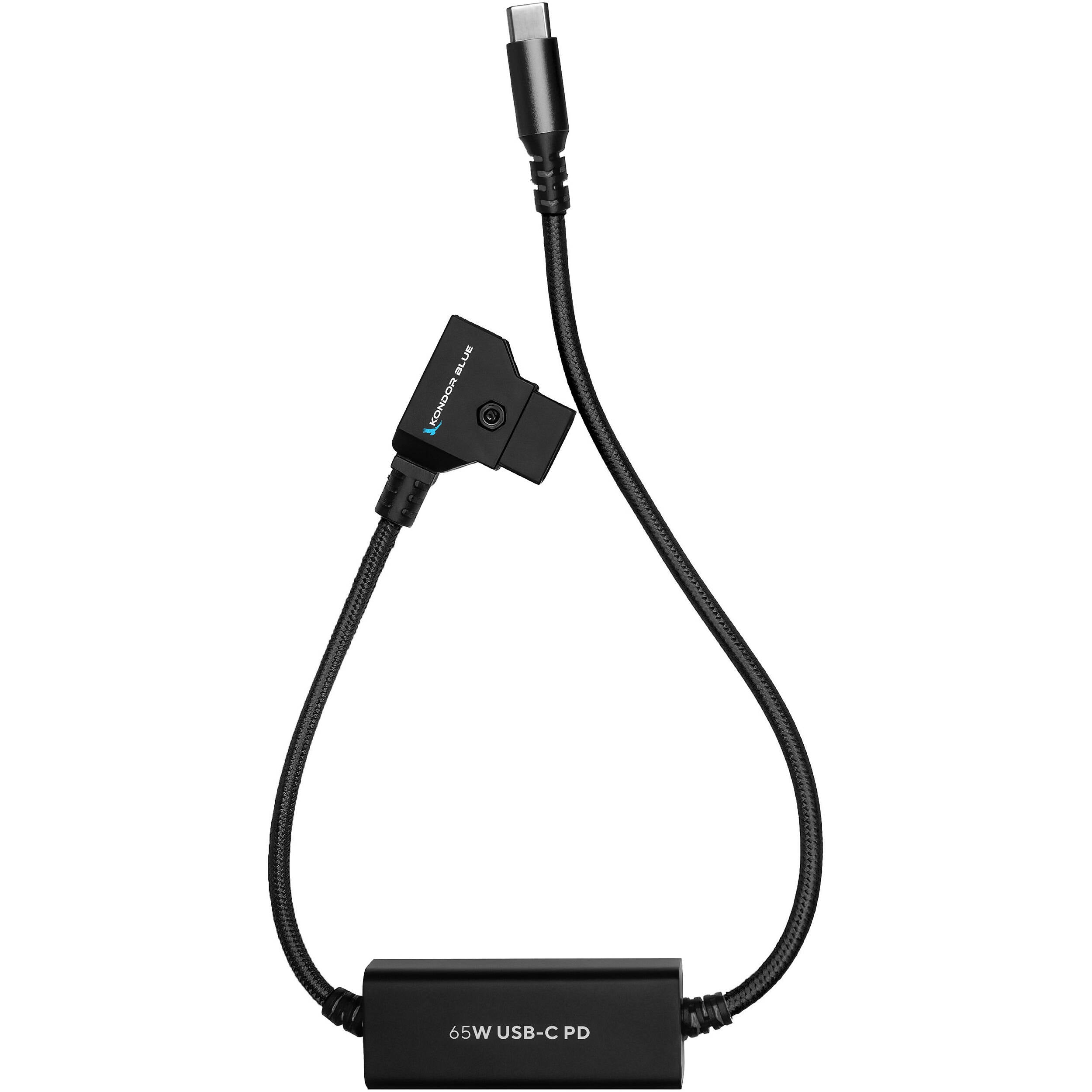 Kondor Blue 16" D-Tap vers câble d'alimentation USB C pour appareils photo et ordinateurs portables sans miroir (Raven Noir)