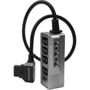 Kondor Blue 12V Metal D-Tap Hub Voltmeter 4 Way Port Power Tap Splitter (1/4”-20 Threads)