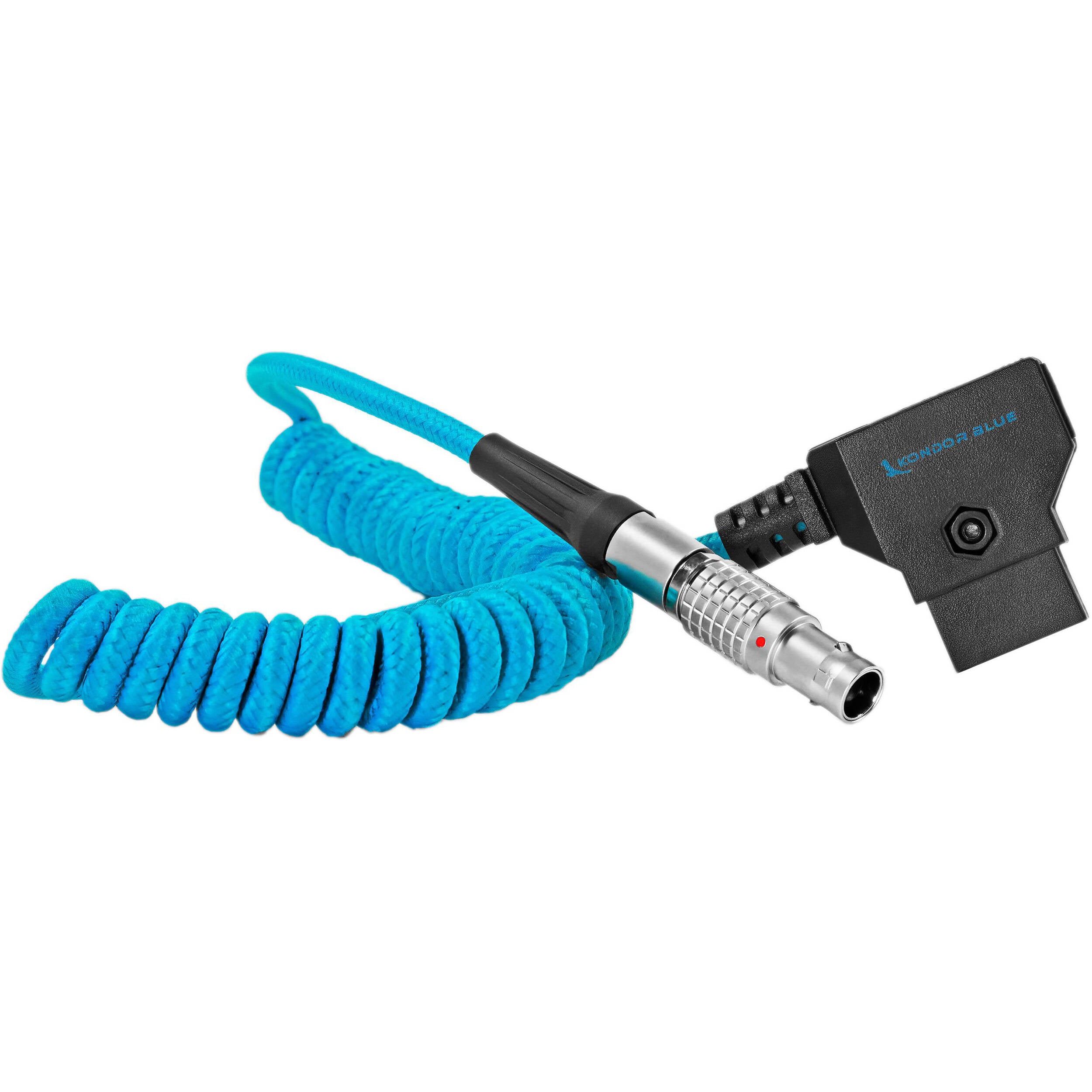 Kondor Blue D-Tap vers LEMO 2 broches 0B câble d'alimentation mâle pour Z CAM, SmallHD, Teradek (enroulé) (Kondor Blue)