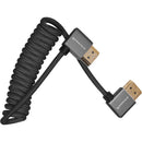 Kondor Blue RIGHT ANGLE FULL HDMI CABLE FOR ON-CAMERA MONITORS 12"-24" BRAIDED COILED (Raven Black)