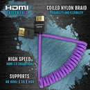 Kondor Blue Gerald Undone MK2 Câble HDMI complet enroulé 30,5 - 61 cm (Violet)