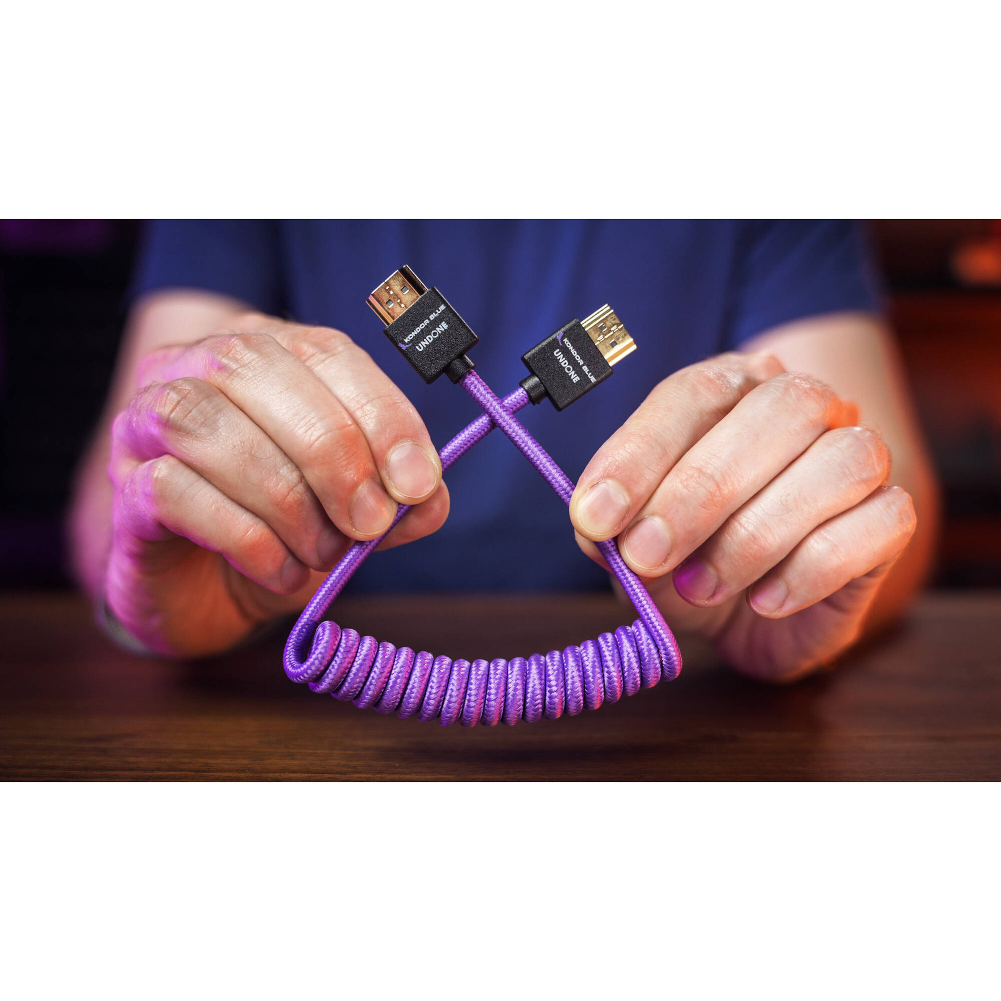 Kondor Blue Gerald Undone MK2 Full HDMI Cable 12"-24" Coiled (Purple)