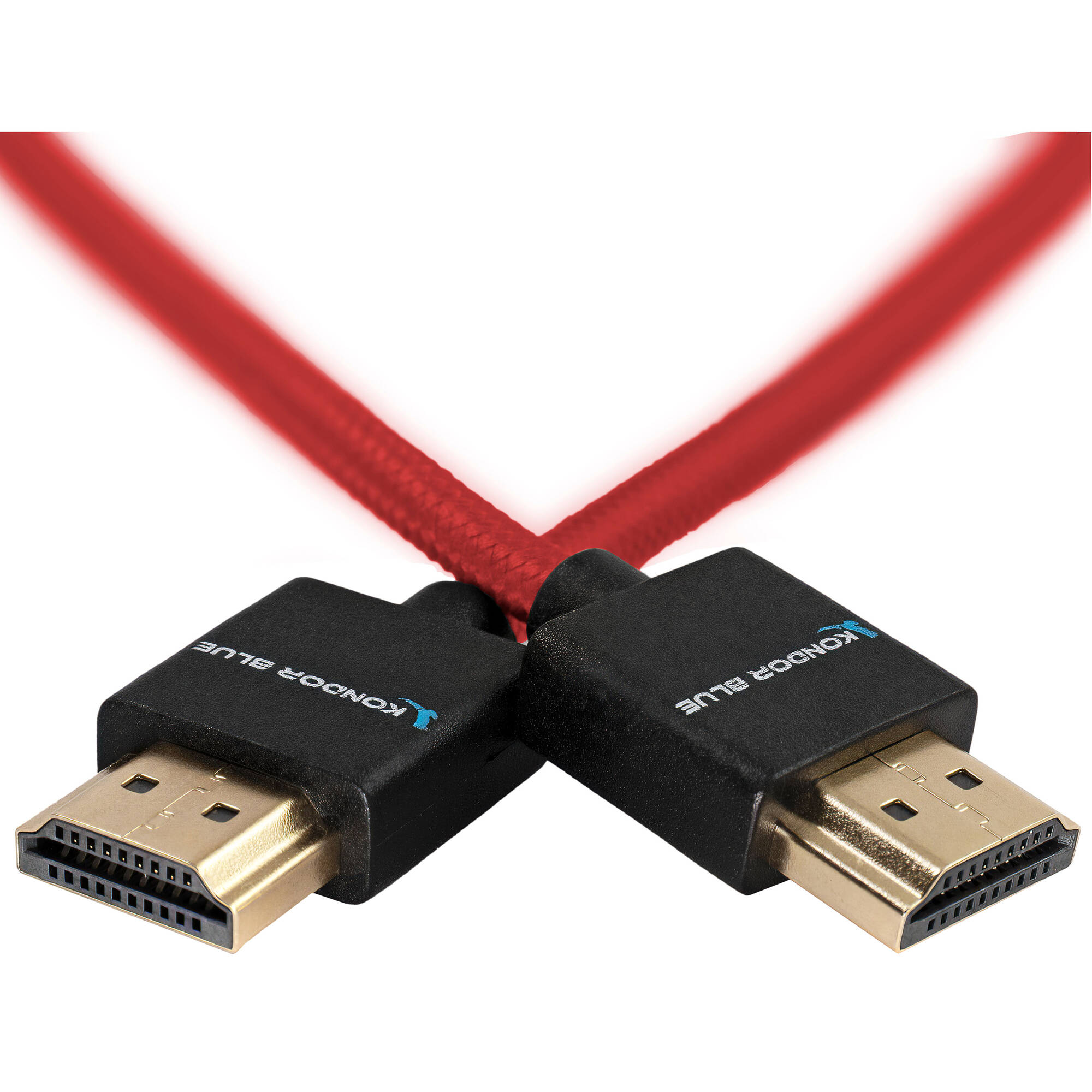 Kondor Blue HDMI to HDMI 16" Braided Cable for On-Camera Monitors (Cardinal Red)
