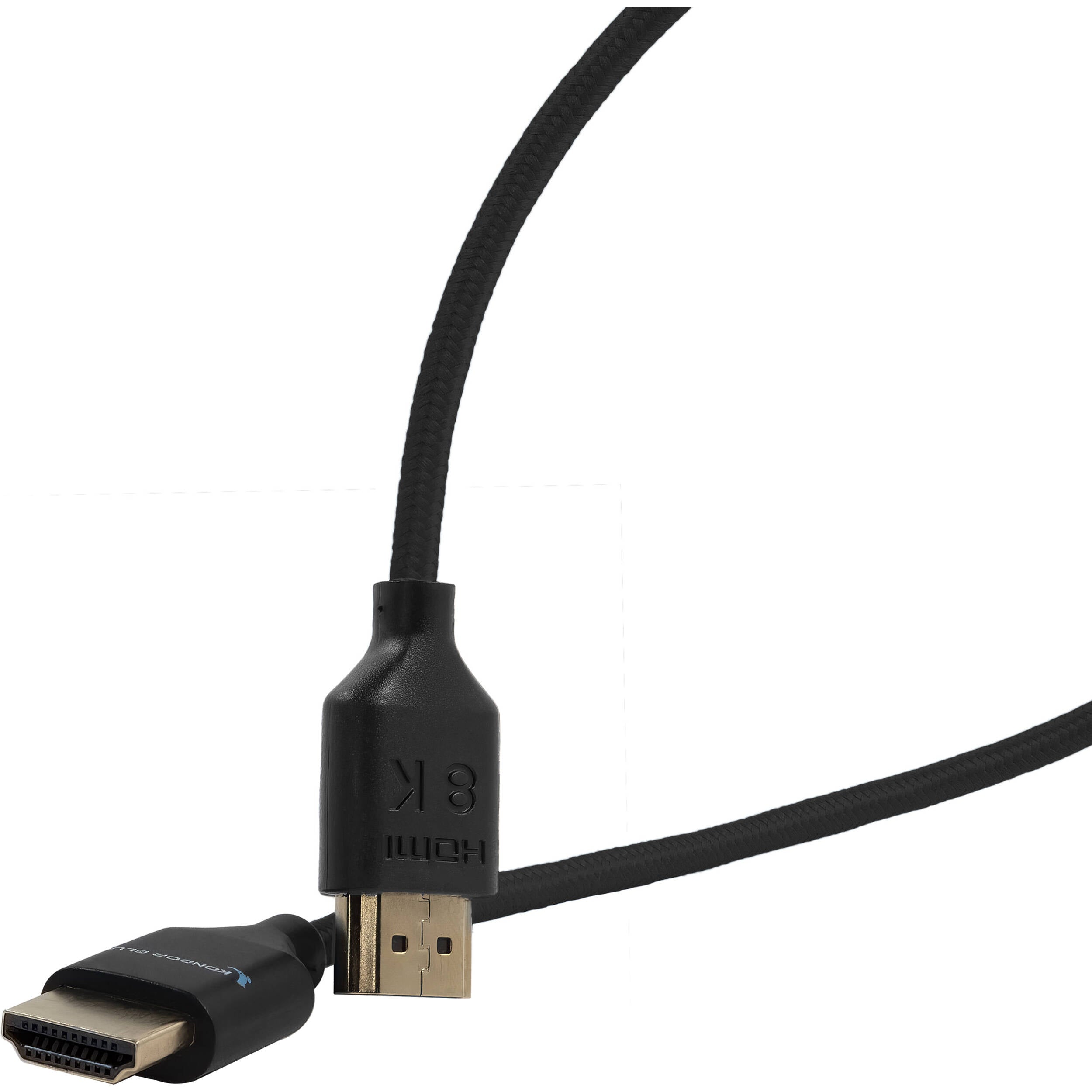 Kondor Blue 8K HDMI 2.1 17" Braided Cable for on Camera Monitors (Raven Black)