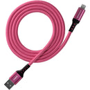 Kondor Blue iJustine Pink Lightning Cable for iPhone Charging & Sync USB-C & USB-A (1 Meter/3.3FT) (USB A)