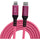 Kondor Blue iJustine Pink Lightning Cable for iPhone Charging & Sync USB-C & USB-A (1 Meter/3.3FT) (USB c)