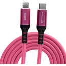 Kondor Blue iJustine Pink Lightning Cable for iPhone Charging & Sync USB-C & USB-A (1 Meter/3.3FT) (USB c)