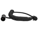 Kondor Blue 12-24" Coiled Low Profile Right Angle XLR Cable (Raven Black)
