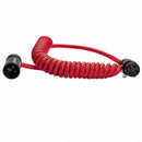 Kondor Blue Câble XLR à angle droit enroulé à profil bas de 30,5 à 61 cm (rouge cardinal)